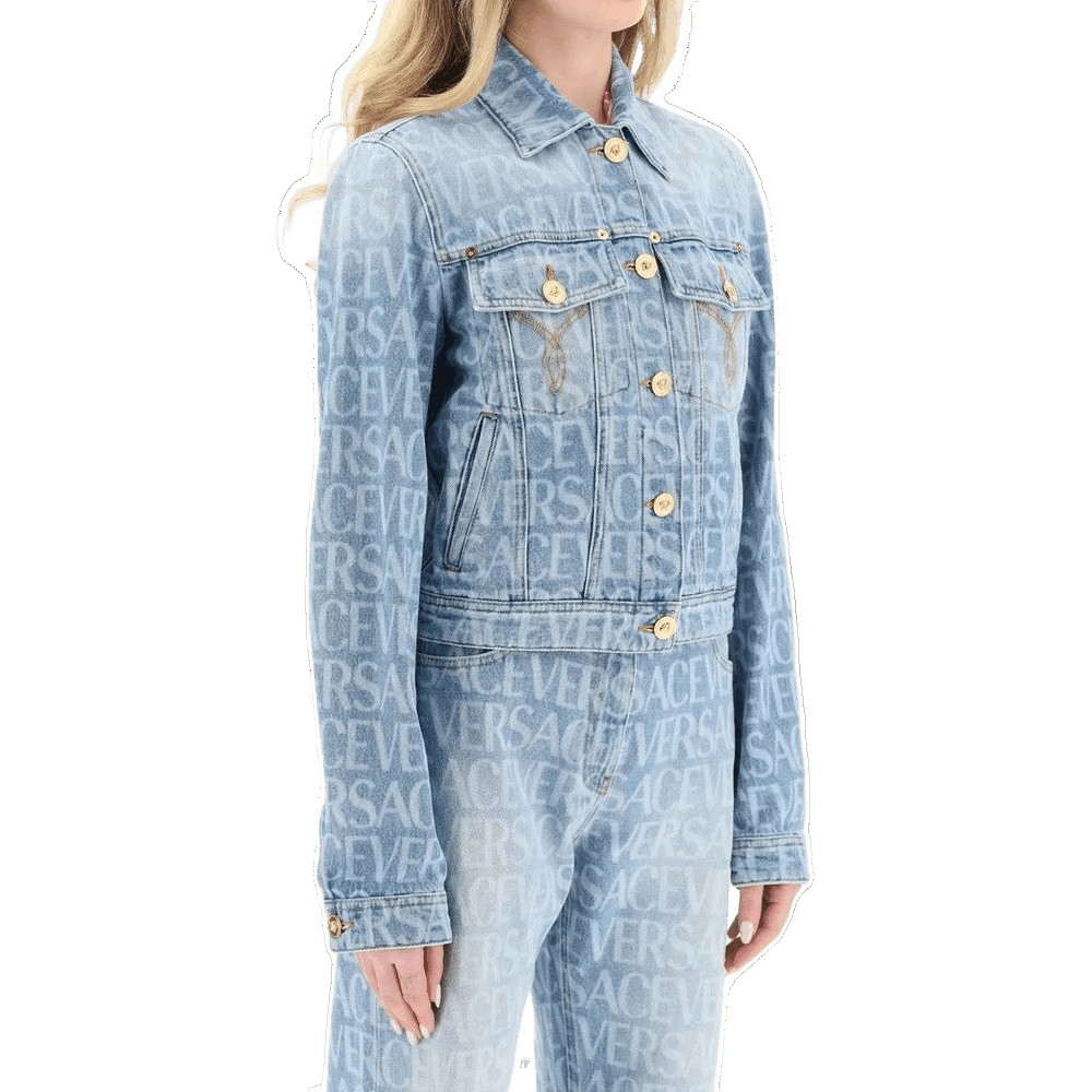 Versace Blue Cotton Denim Jacket Glam Steals