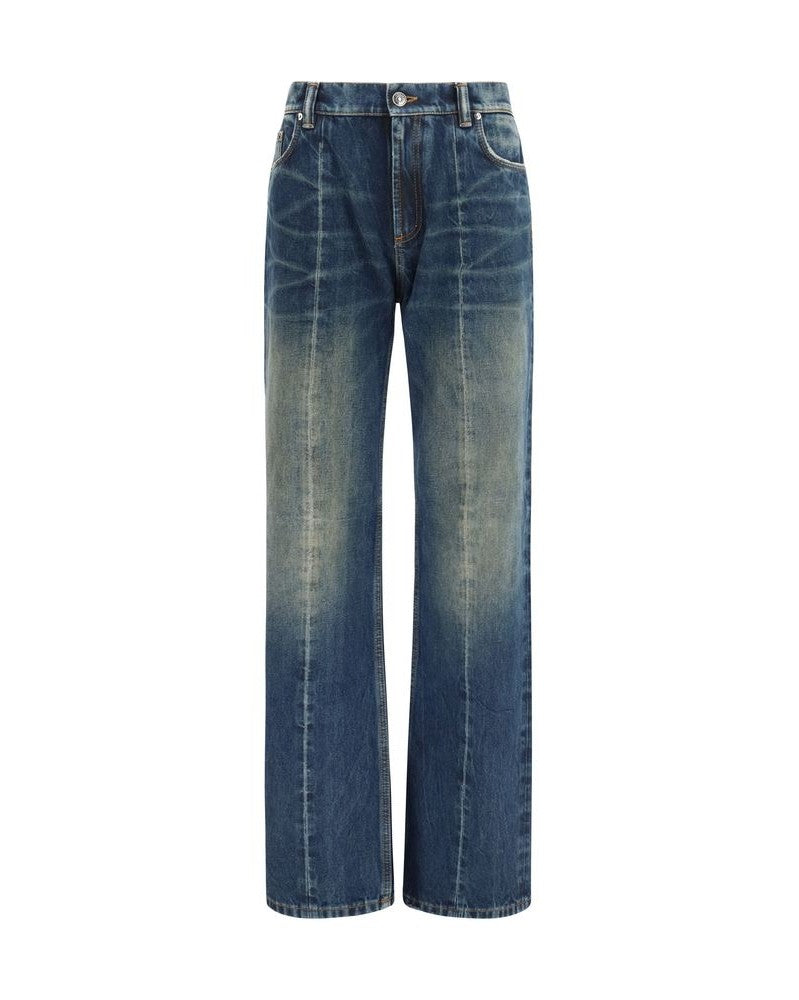 Versace Blue Cotton Straight Leg Jeans Glam Steals