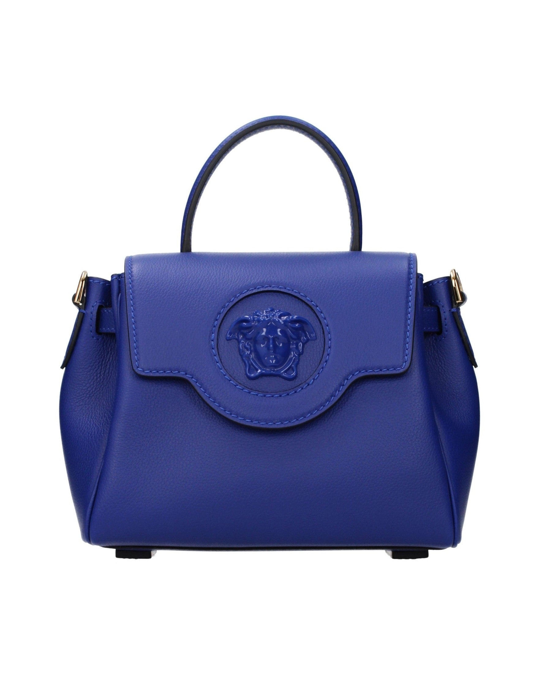 Versace Blue Leather Handbag Glam Steals