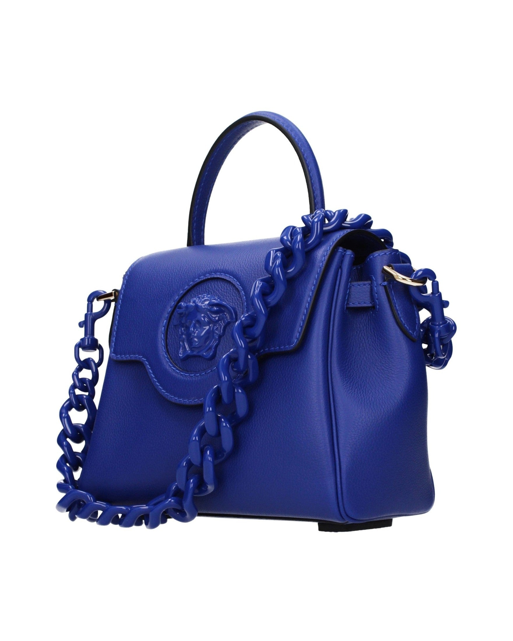 Versace Blue Leather Handbag Glam Steals