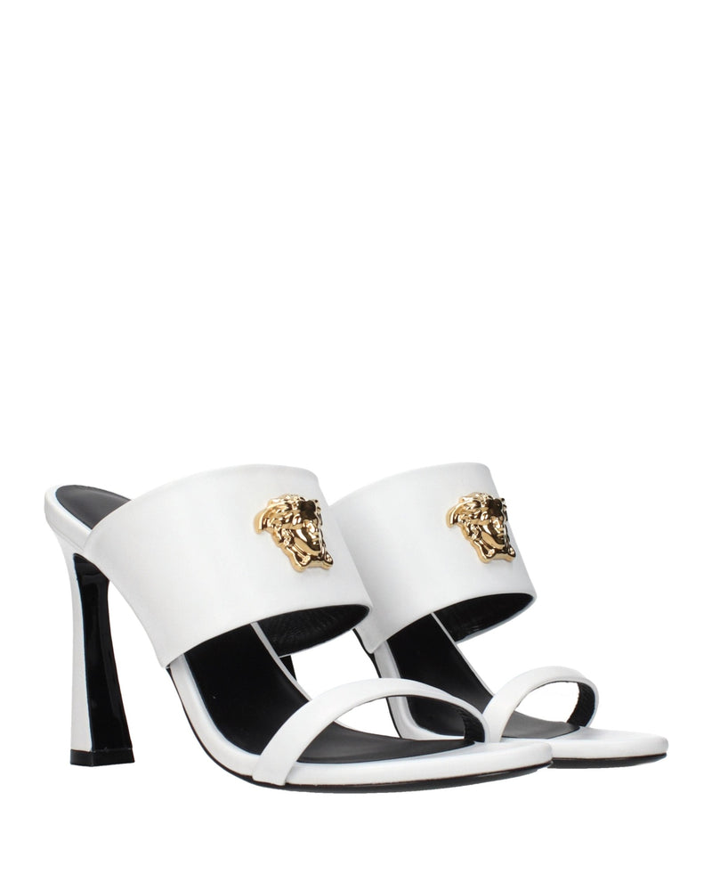 Versace Blue Leather Stiletto Heel Sandals Glam Steals