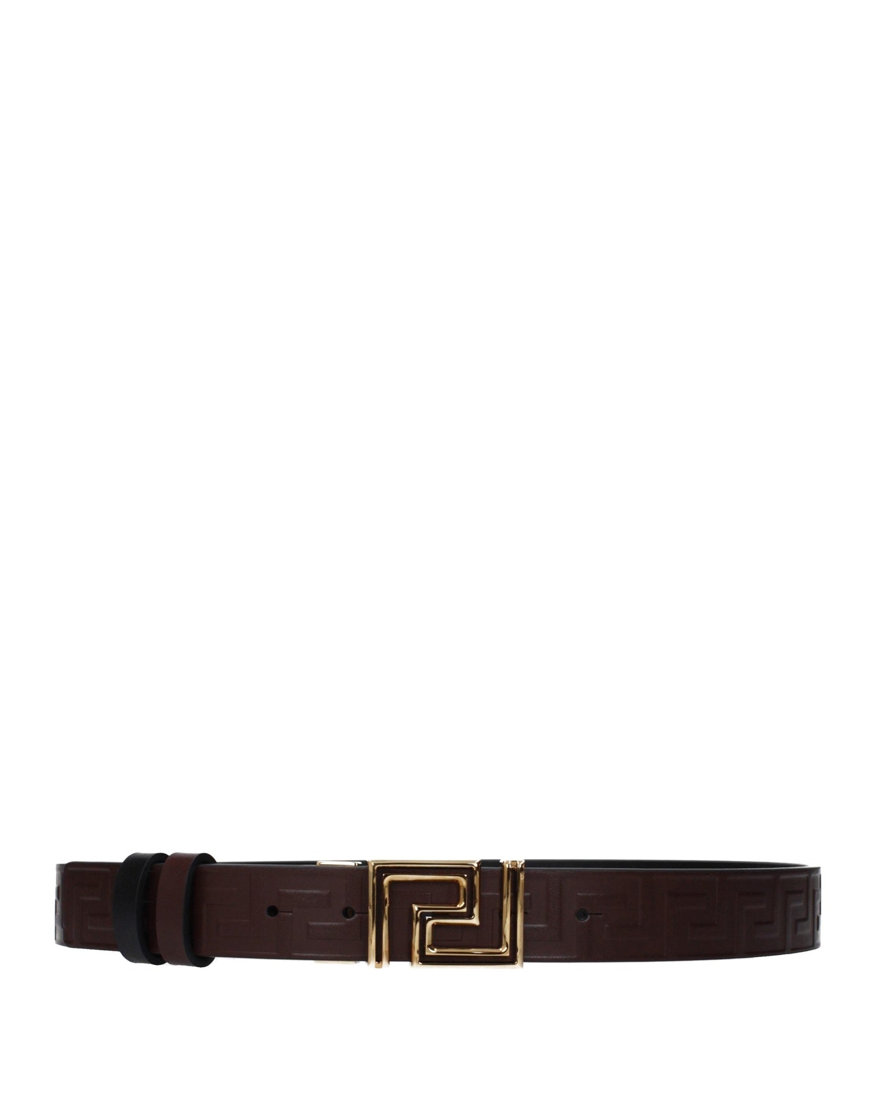 Versace Brown Leather Belt Glam Steals