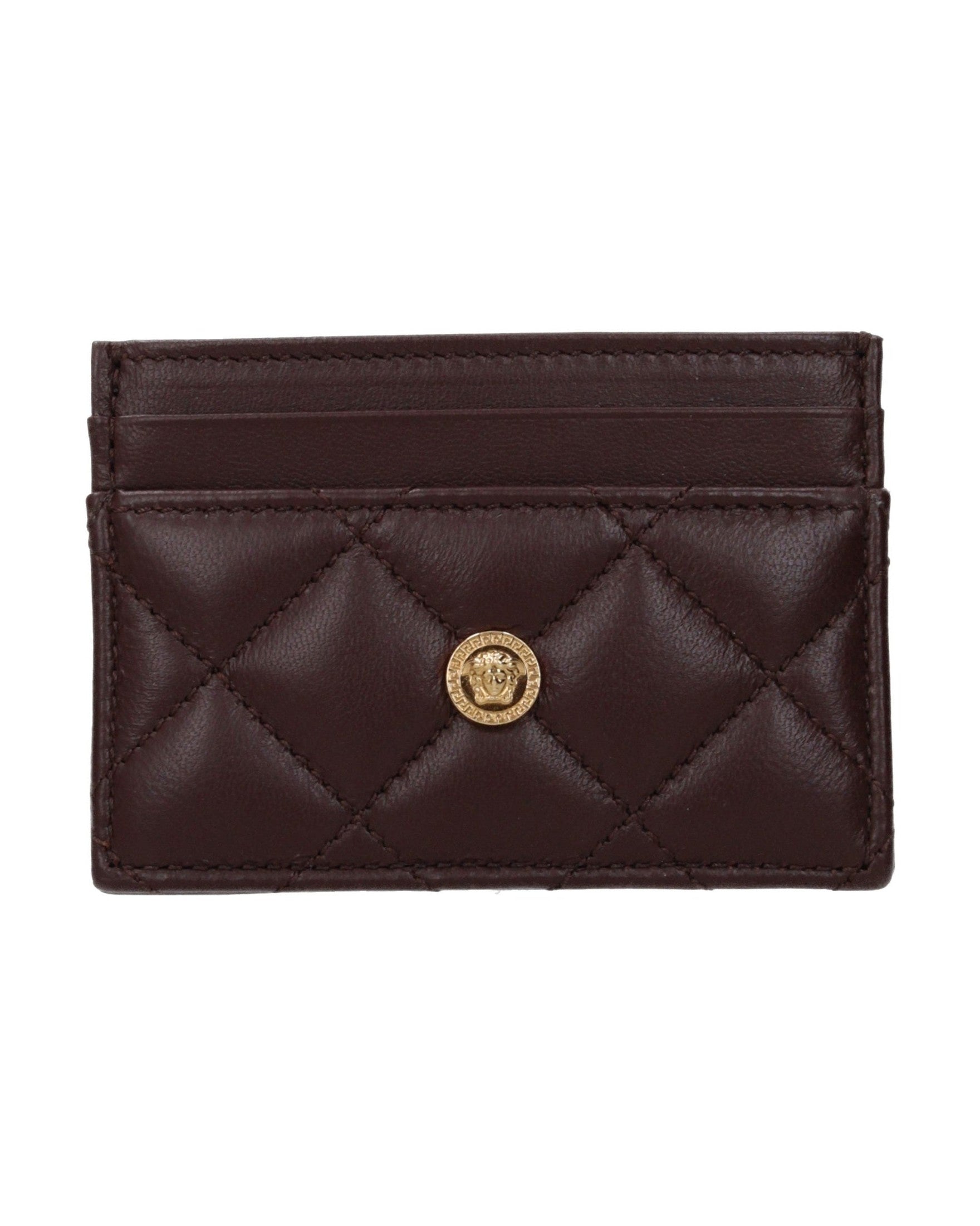 Versace Brown Leather Cardholder Glam Steals