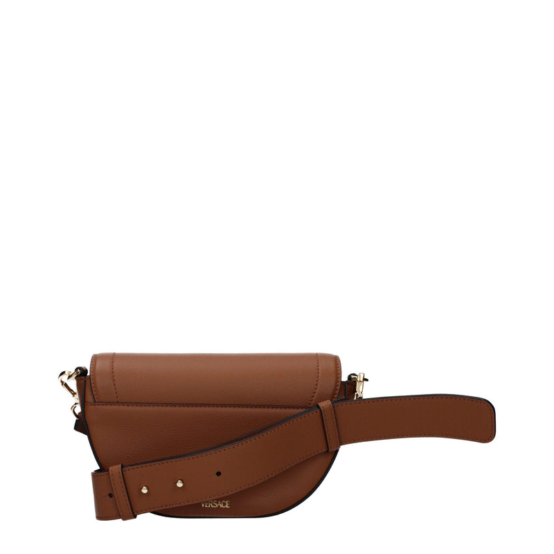Versace Brown Leather Crossbody Bag Glam Steals