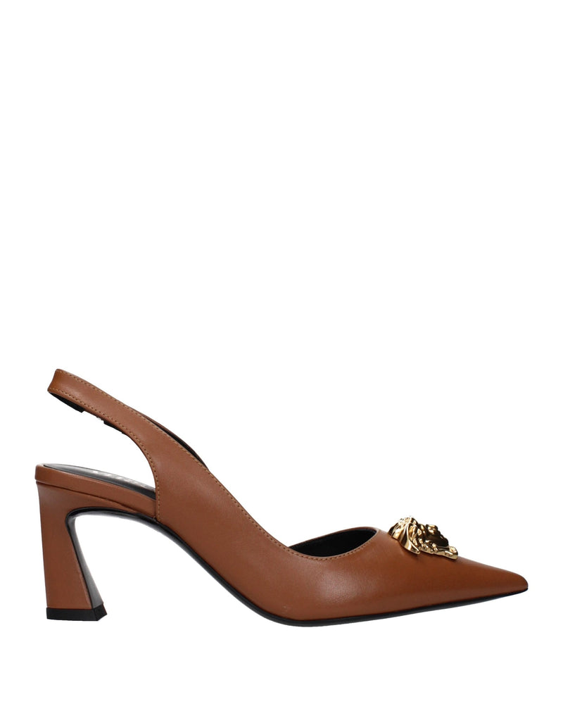 Versace Brown Leather High Heel Pumps Glam Steals