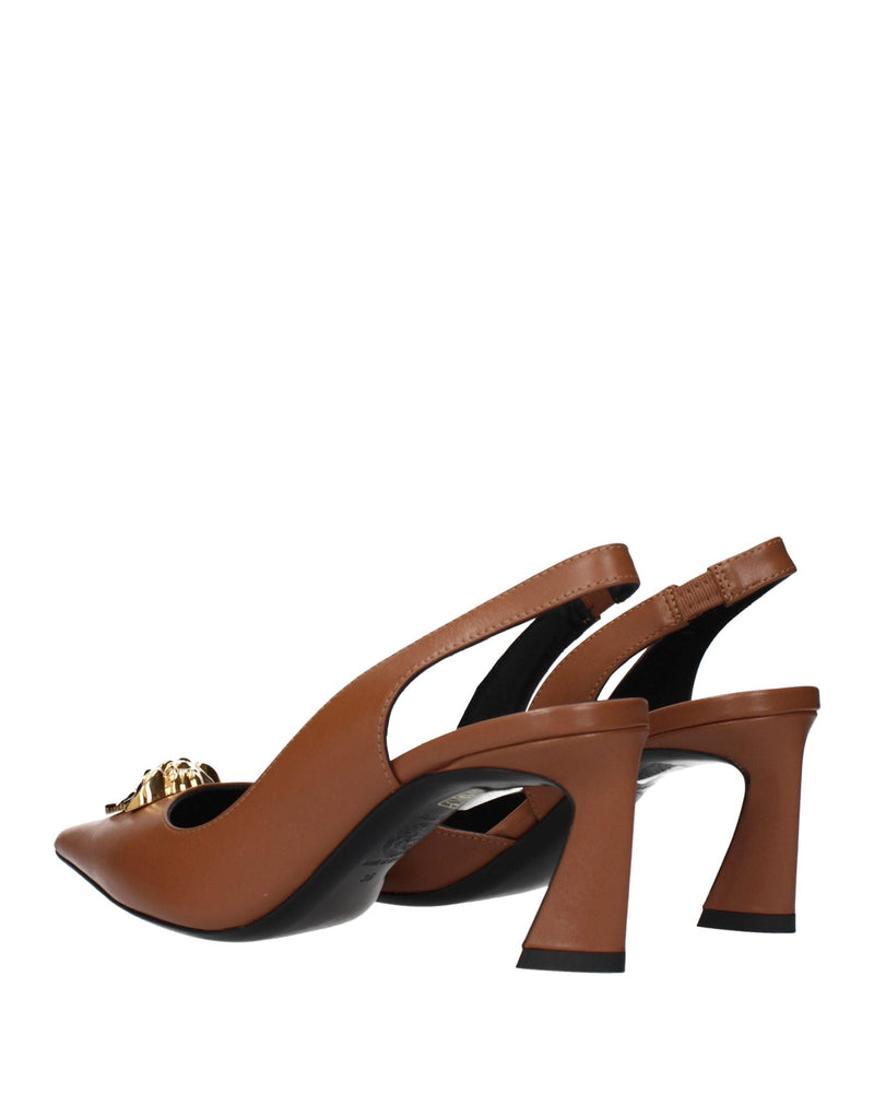 Versace Brown Leather High Heel Pumps Glam Steals