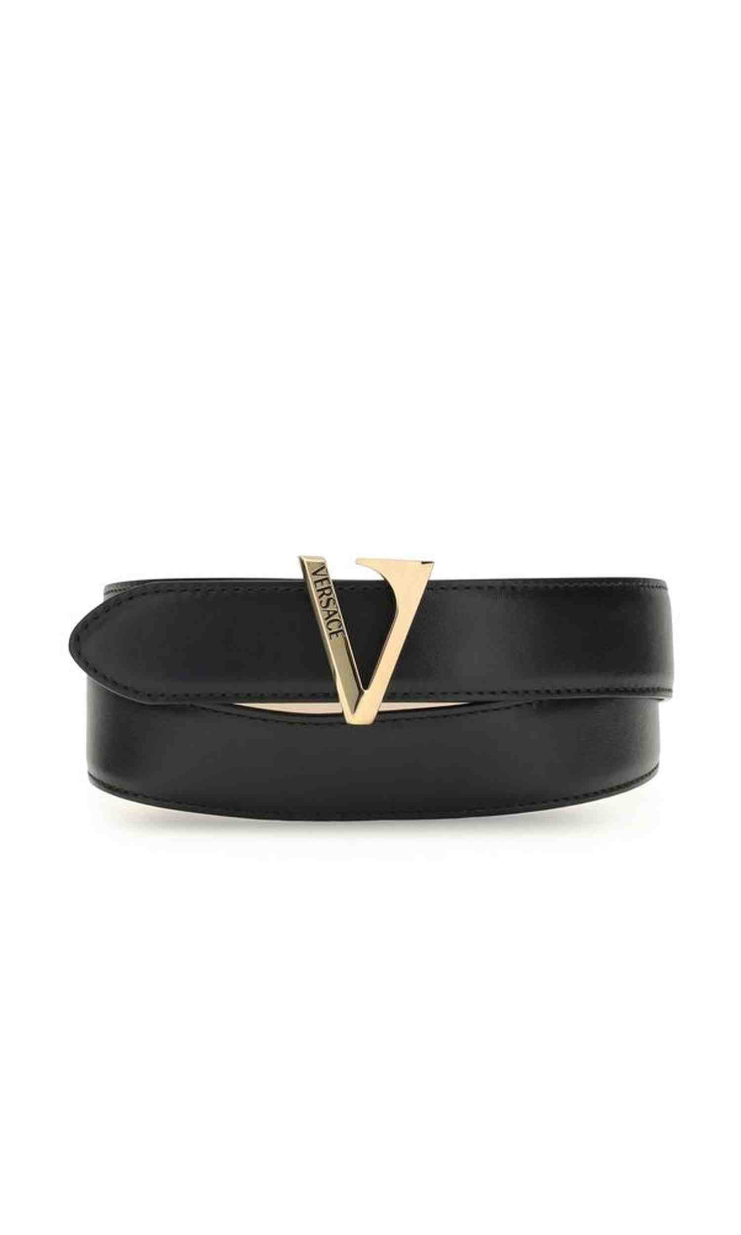 Versace Calfskin V Belt Glam Steals
