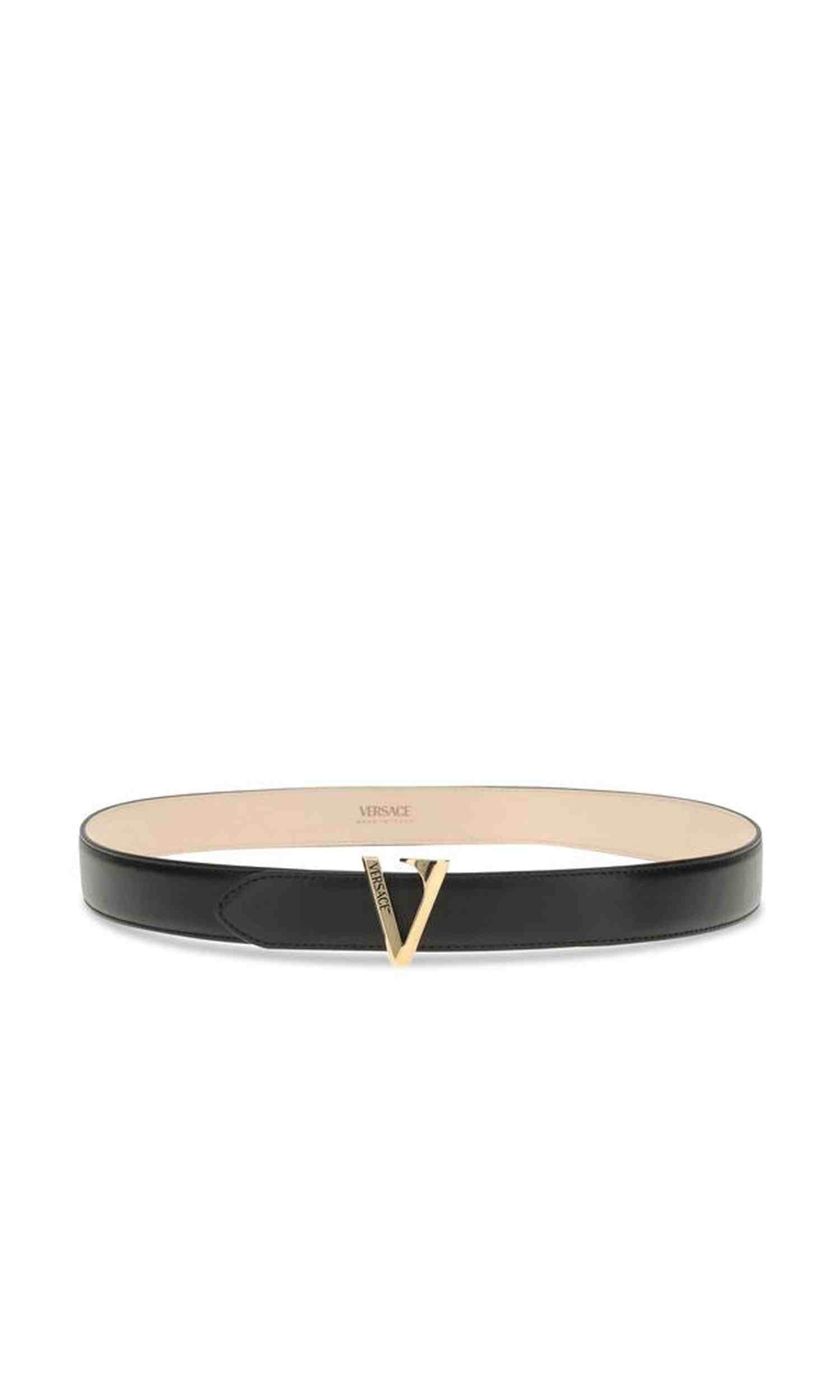Versace Calfskin V Belt Glam Steals