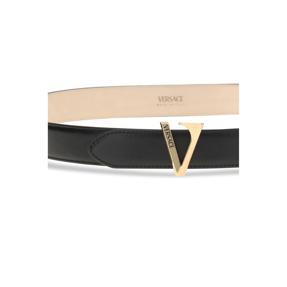 Versace Calfskin V Belt Glam Steals