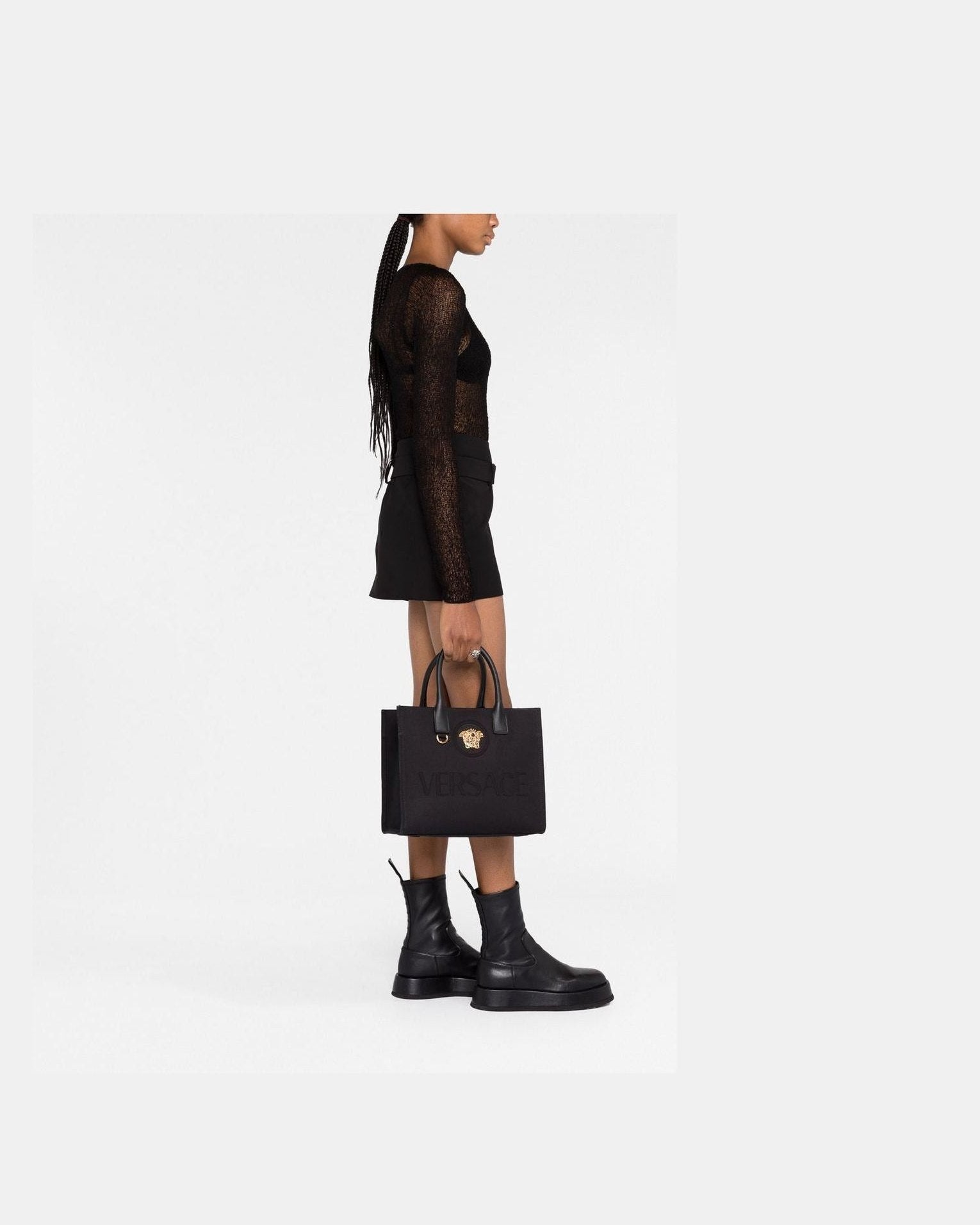 Versace Canvas Small La Medusa Tote Bag Glam Steals