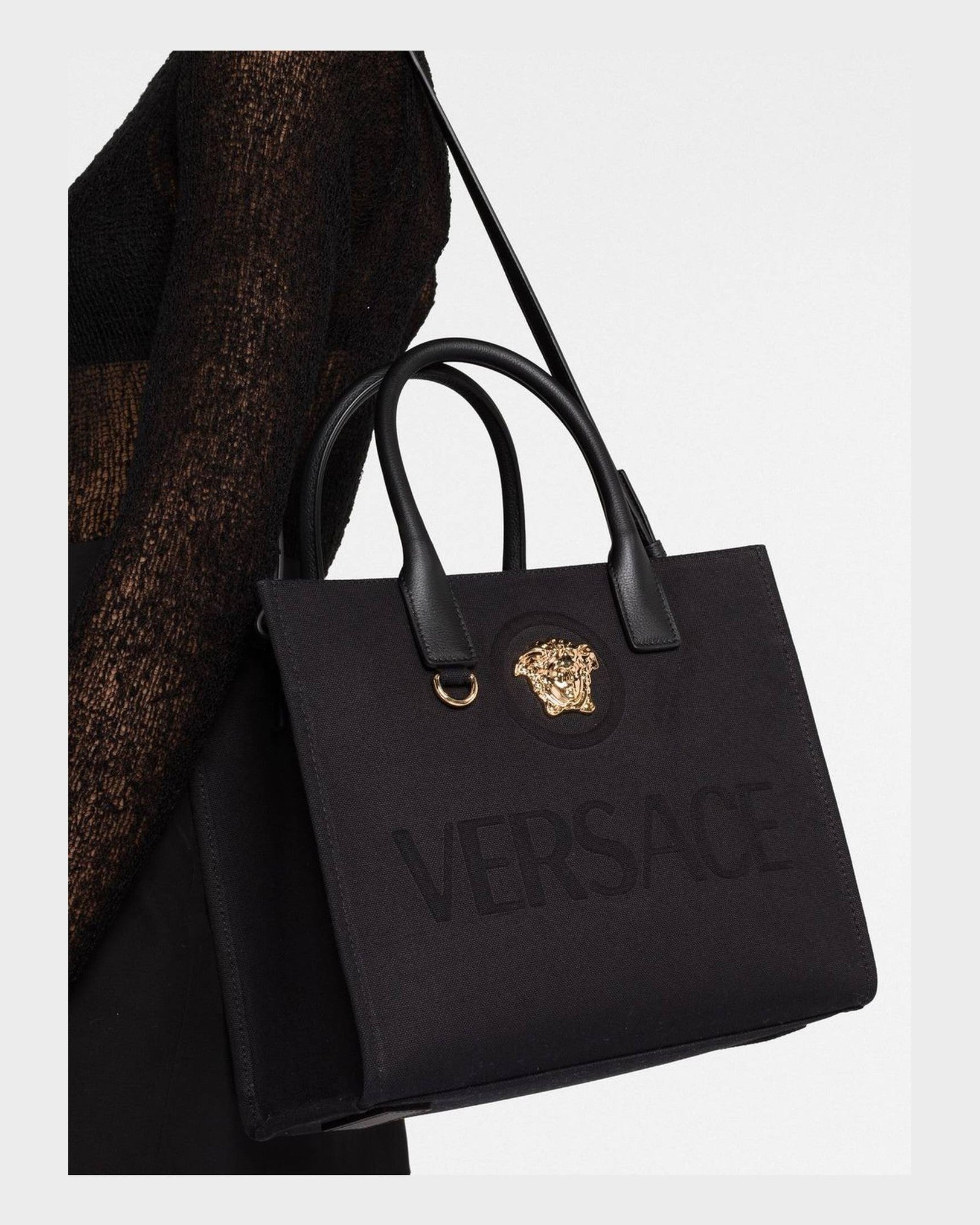 Versace Canvas Small La Medusa Tote Bag Glam Steals