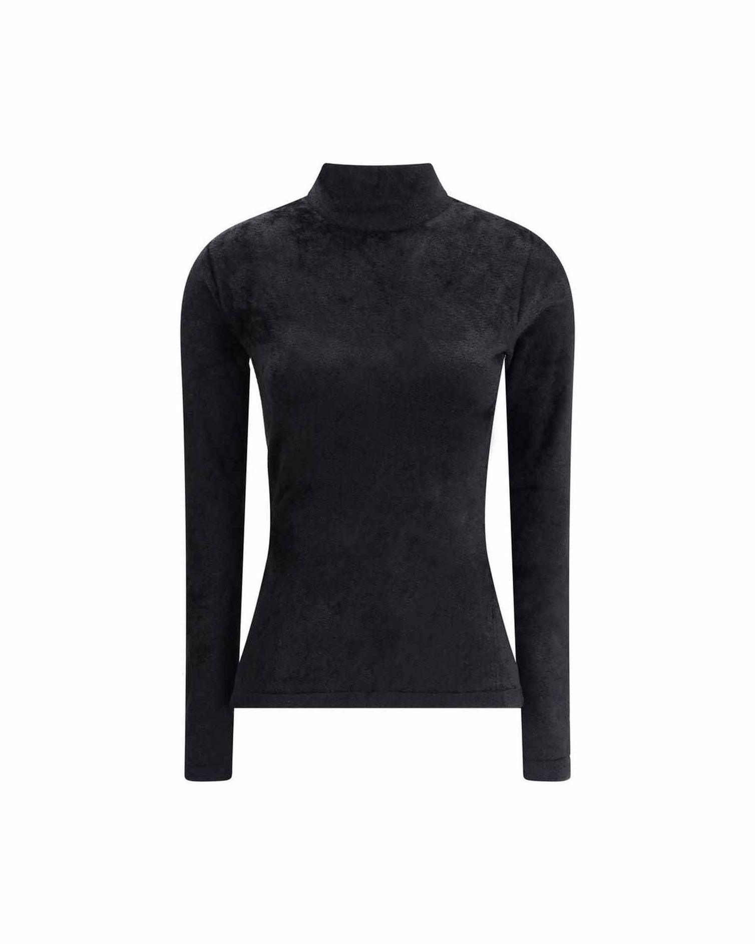 Versace Chenille Top With Half Nec