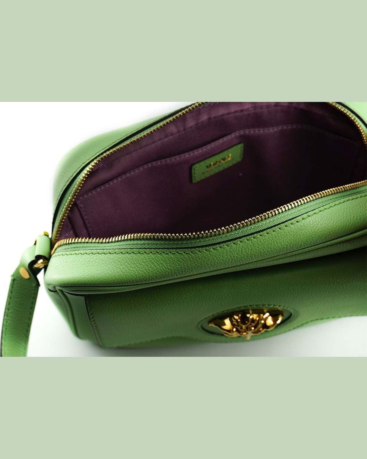 Versace Elegant Leather Camera Case Mint Green Bag Glam Steals