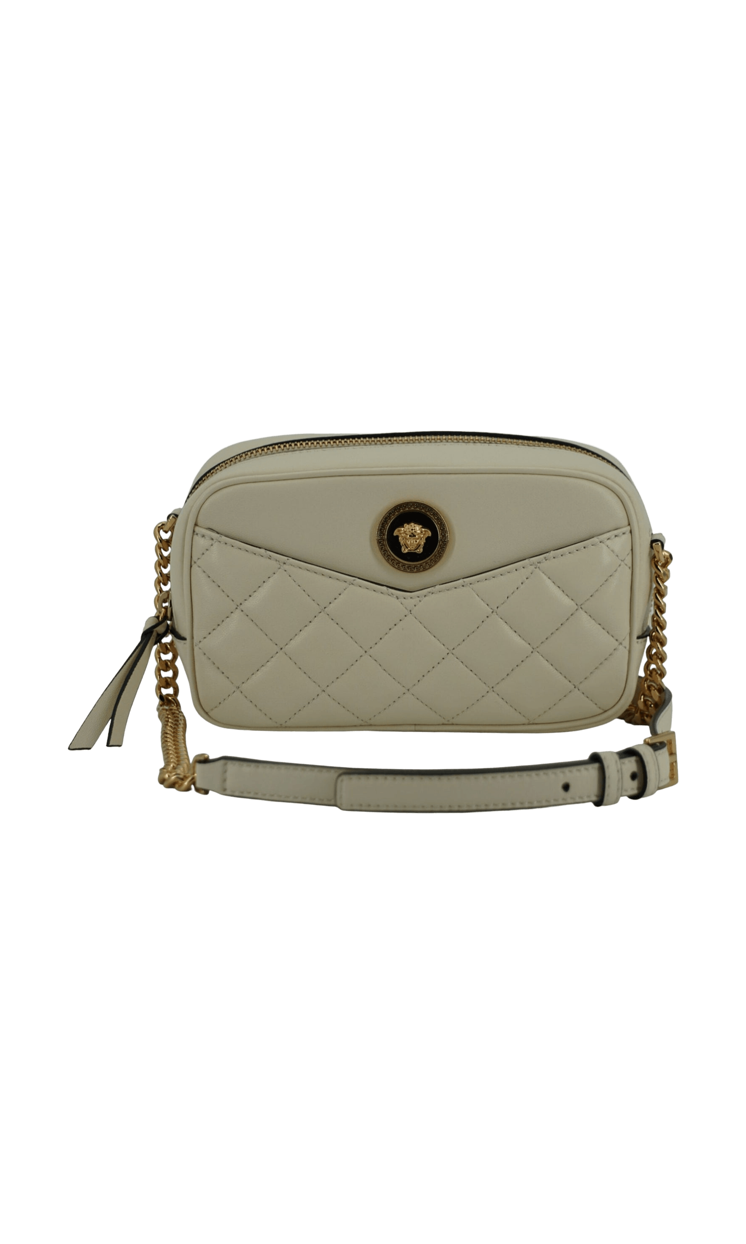 Versace Elegant Lamb Leather Camera White Bag Glam Steals