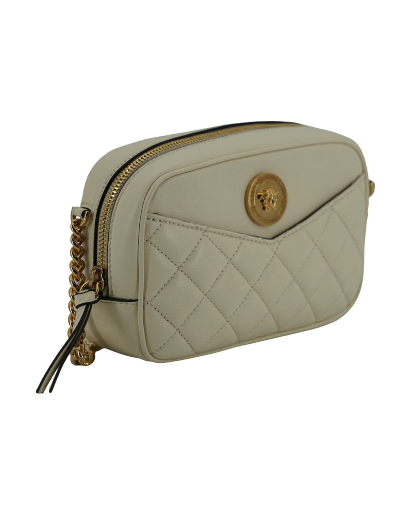 Versace Elegant Lamb Leather Camera White Bag Glam Steals
