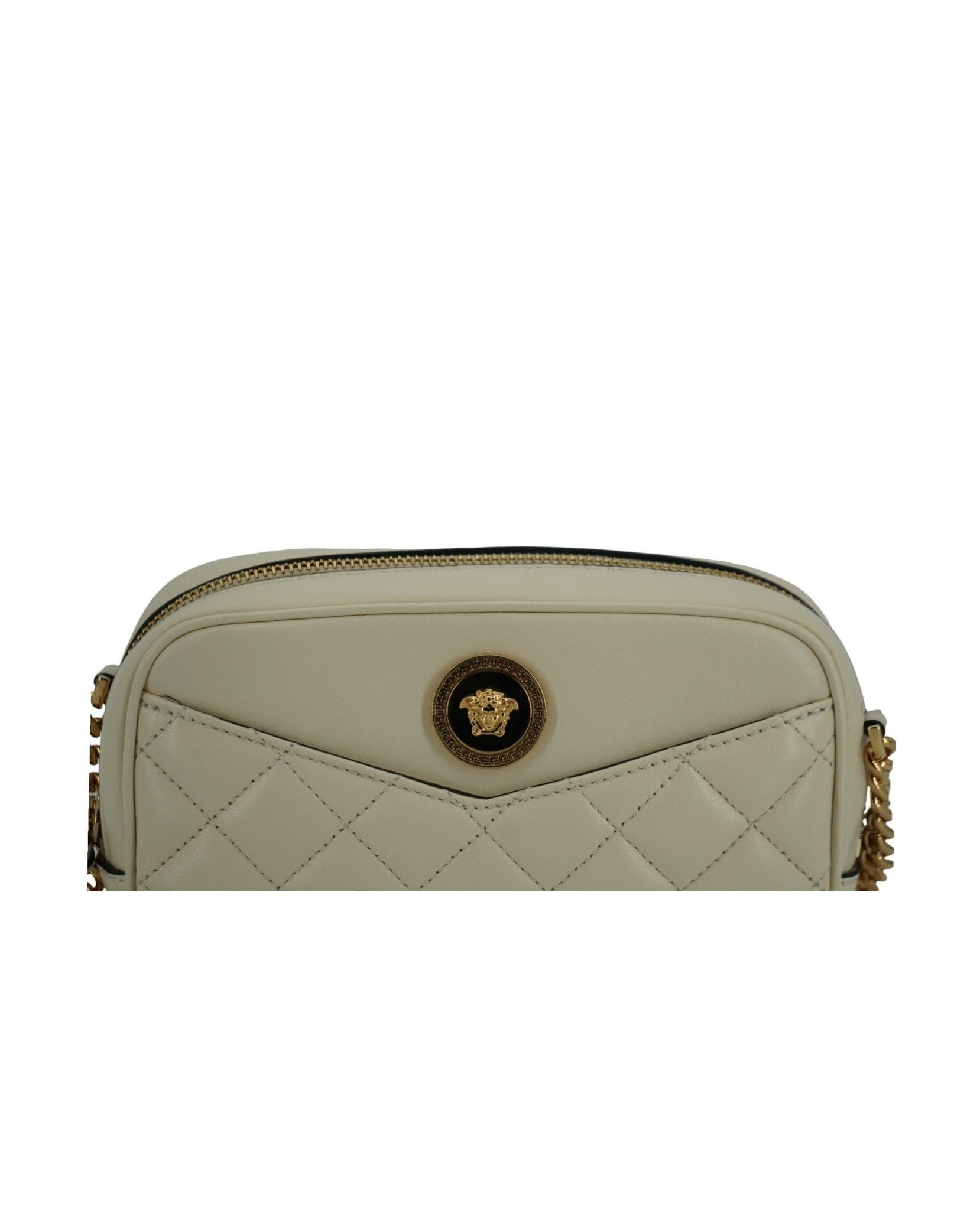 Versace Elegant Lamb Leather Camera White Bag Glam Steals
