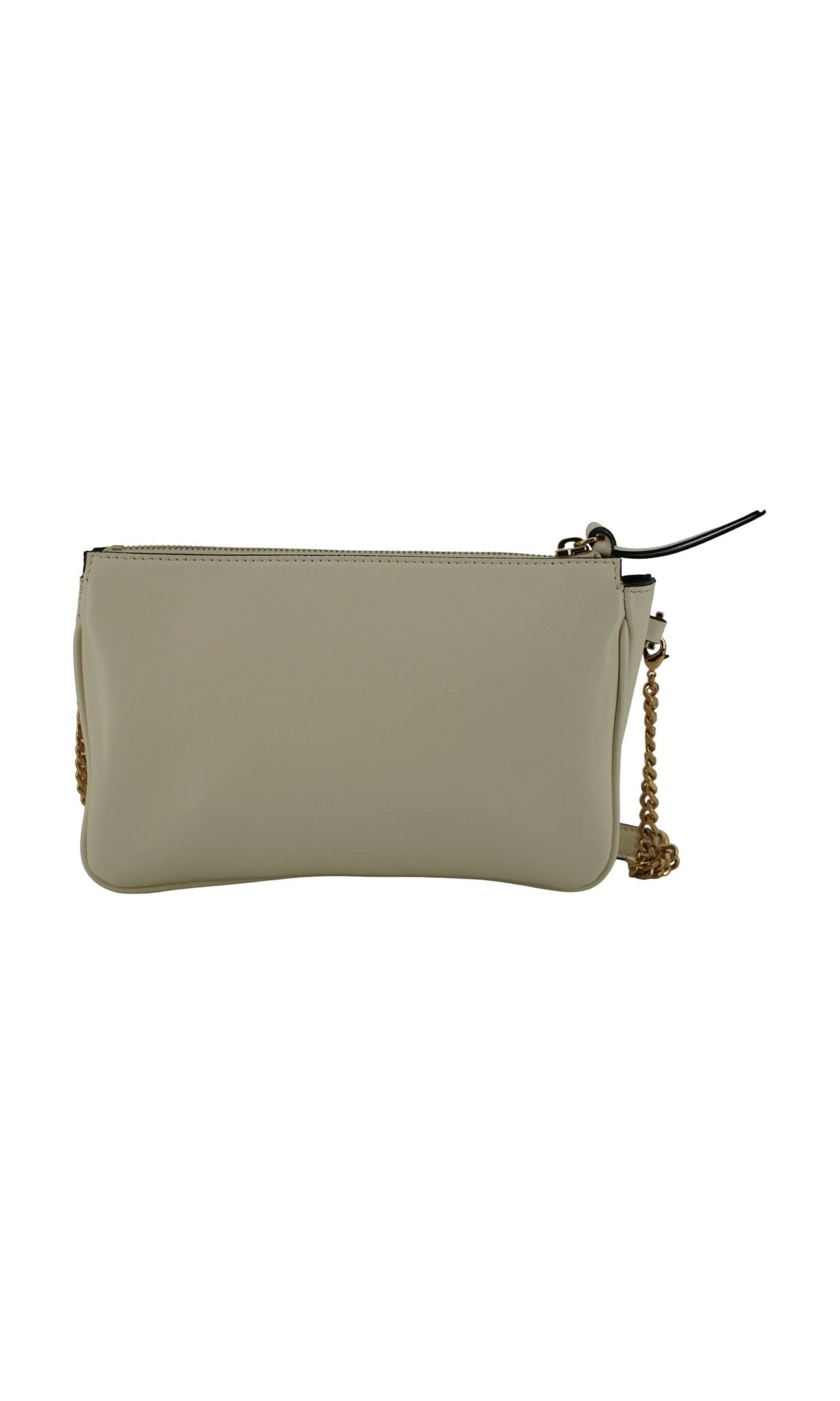Versace Elegant Lamb Leather Crossbody White Pouch Glam Steals
