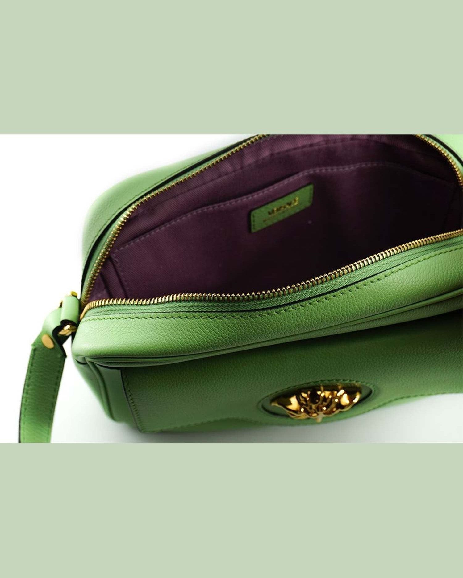 Versace Elegant Leather Camera Case Mint Green Bag Glam Steals