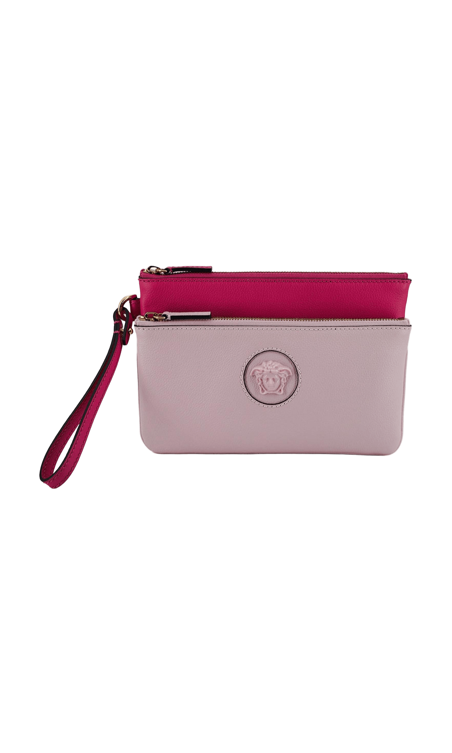 Versace Elegant Leather Pouch Pink Clutch Glam Steals