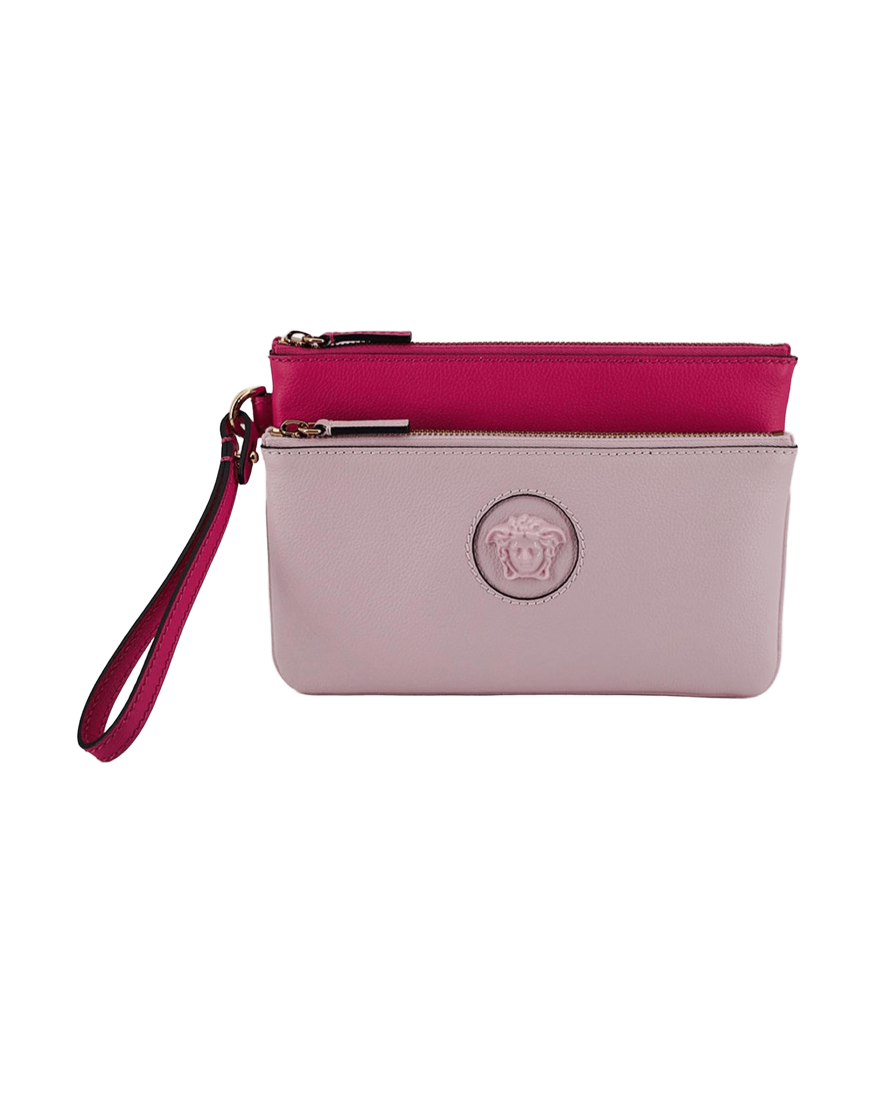 Versace Elegant Leather Pouch Pink Clutch Glam Steals
