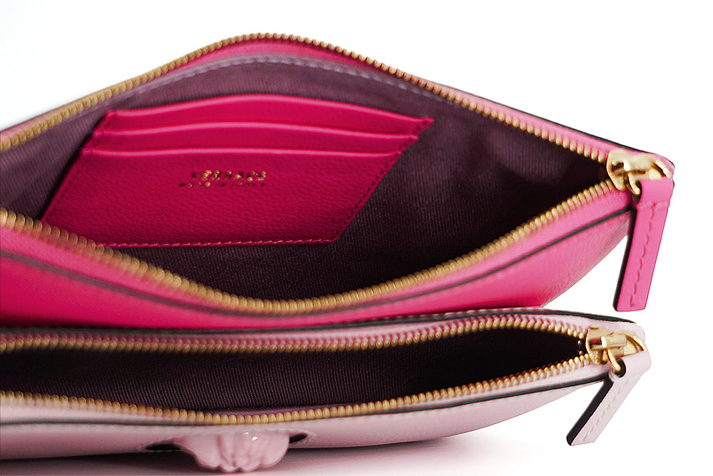Versace Elegant Leather Pouch Pink Clutch Glam Steals