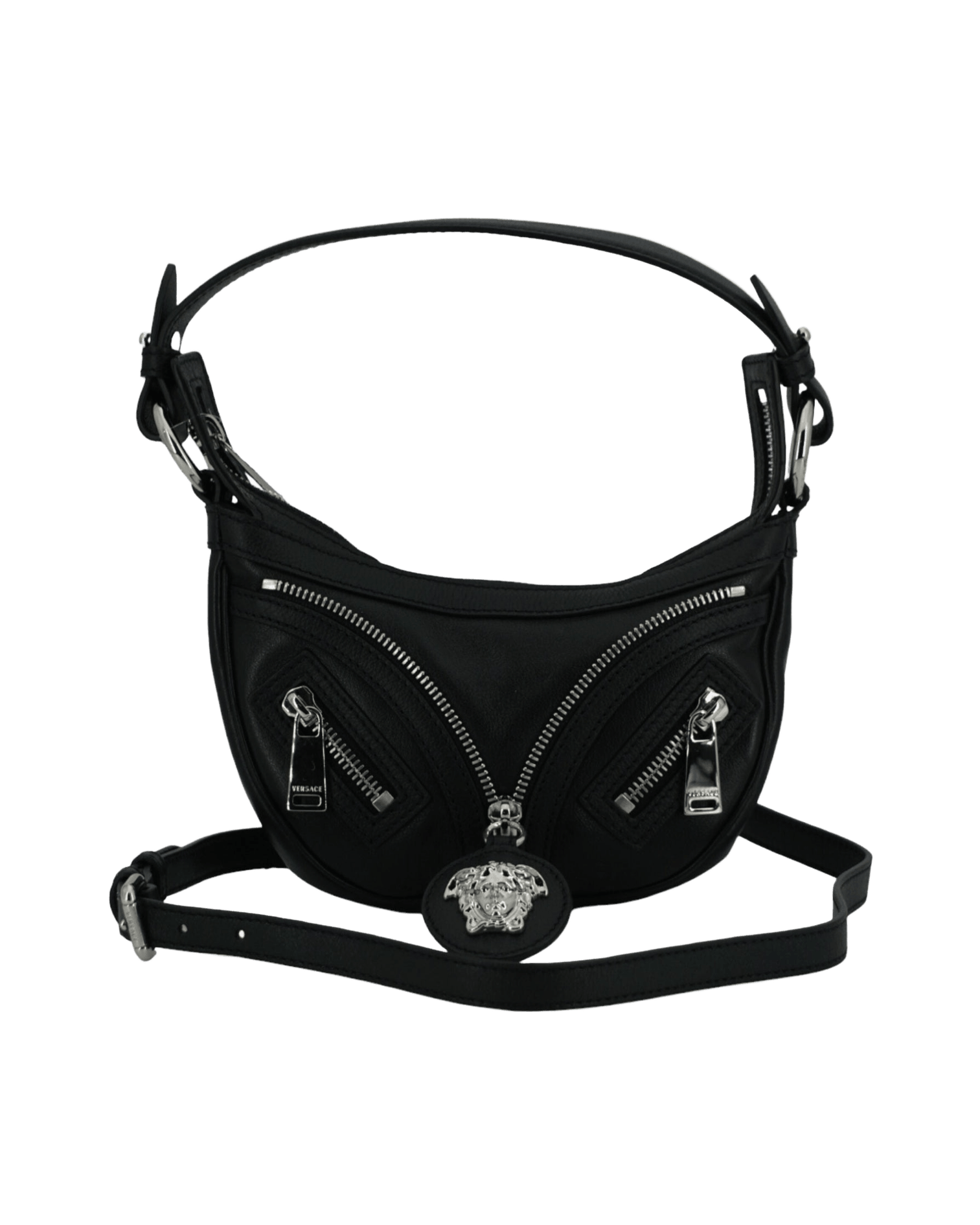 Versace Elegant Mini Hobo Shoulder Black Bag Glam Steals