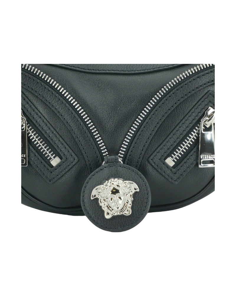 Versace Elegant Mini Hobo Shoulder Black Bag Glam Steals