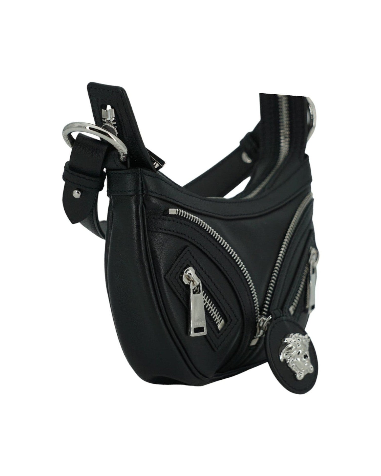 Versace Elegant Mini Hobo Shoulder Black Bag Glam Steals