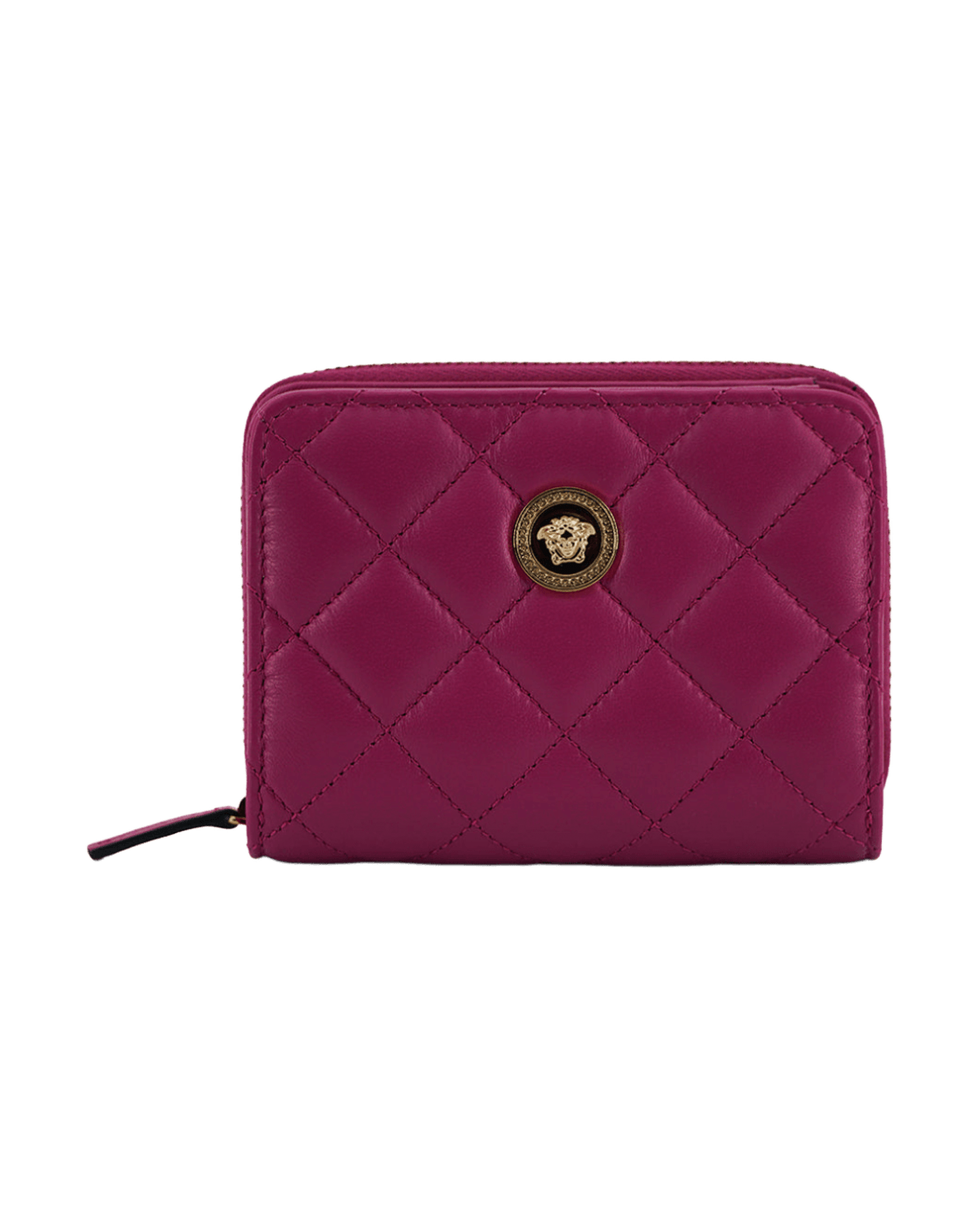 Versace Elegant Quilted Leather Purple Wallet Glam Steals