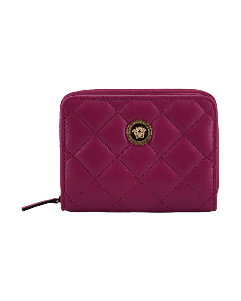 Versace Elegant Purple Quilted Leather Wallet Glam Steals