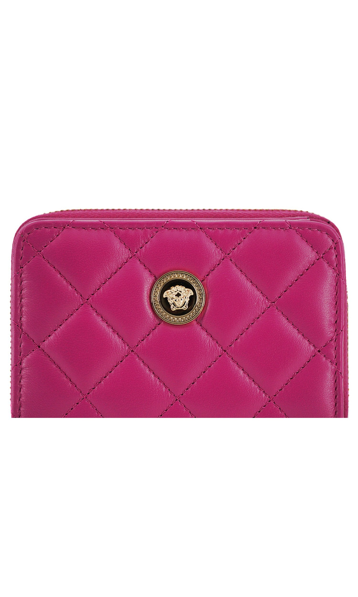 Versace Elegant Quilted Leather Purple Wallet Glam Steals