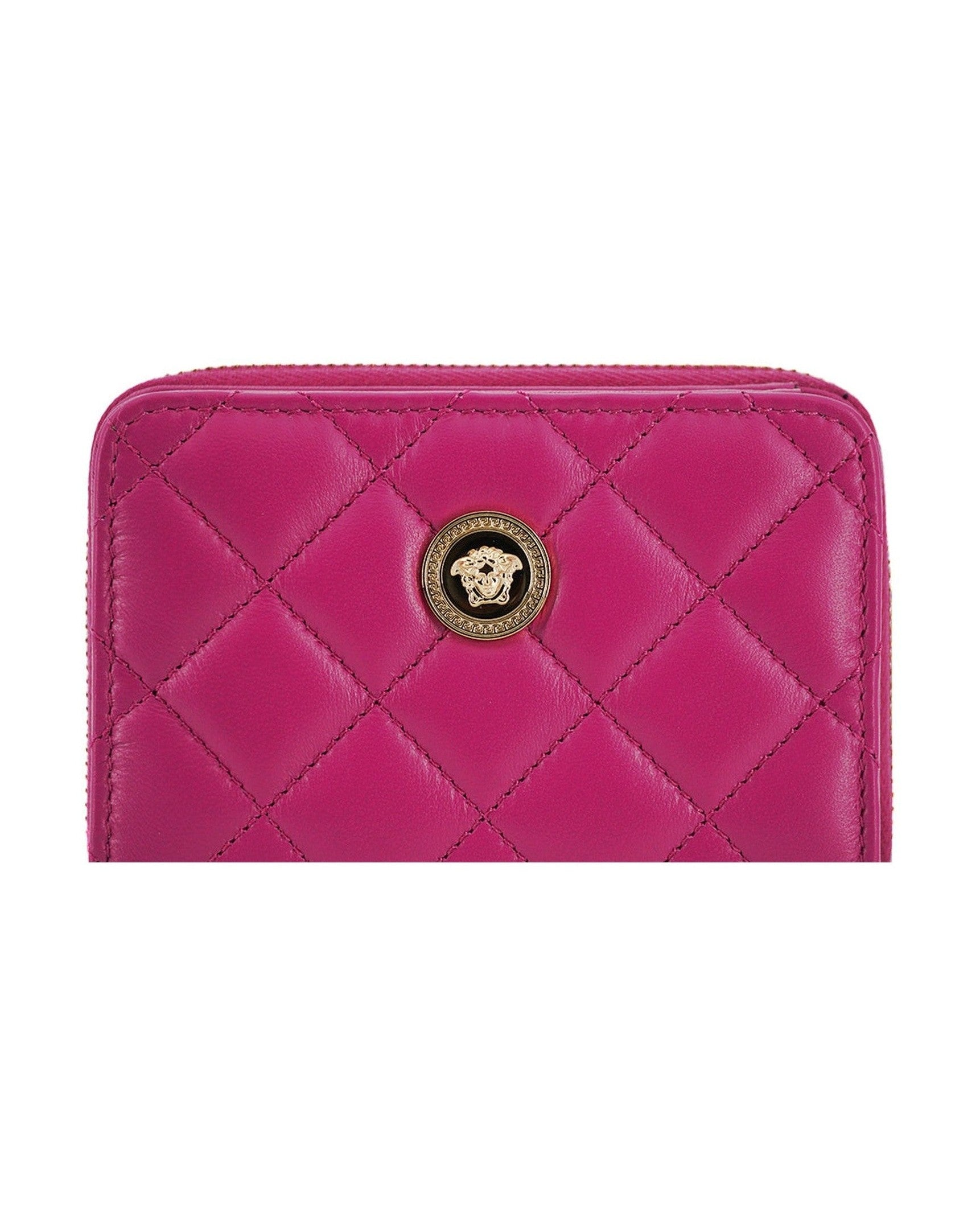 Versace Elegant Quilted Leather Purple Wallet Glam Steals