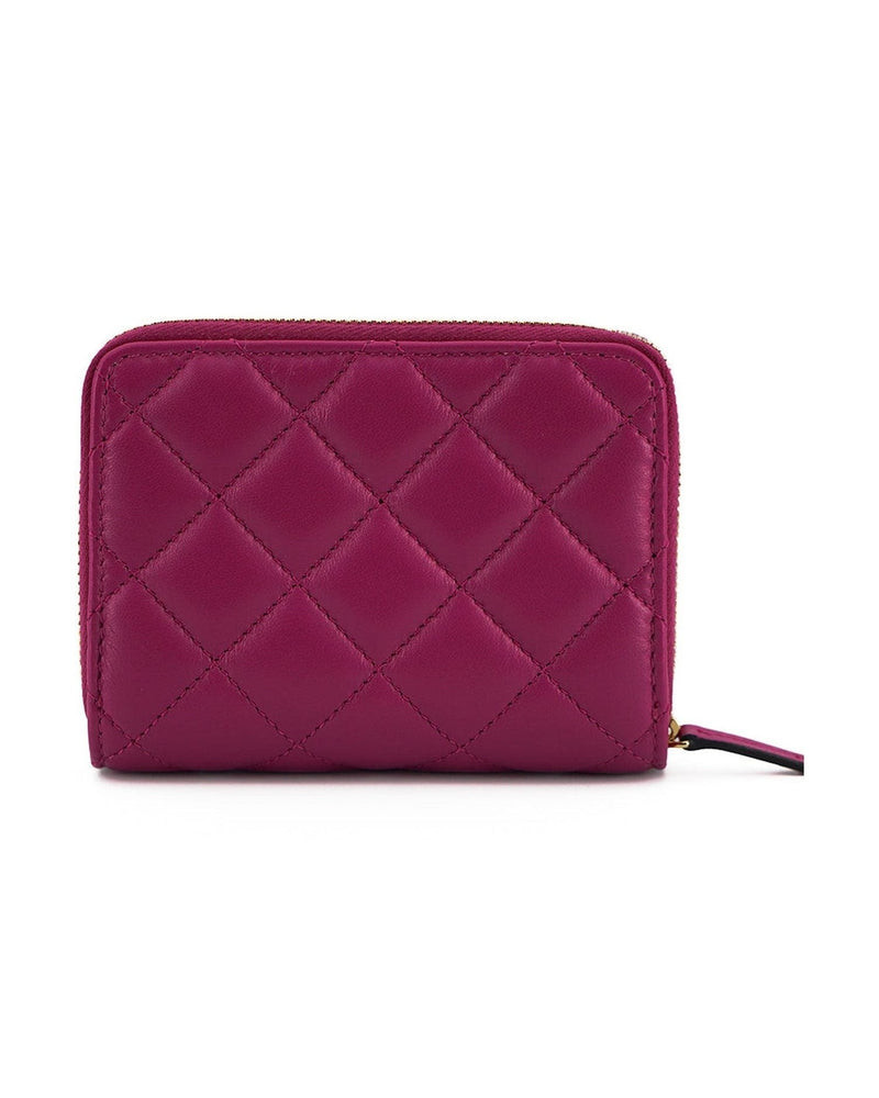 Versace Elegant Quilted Leather Purple Wallet Glam Steals