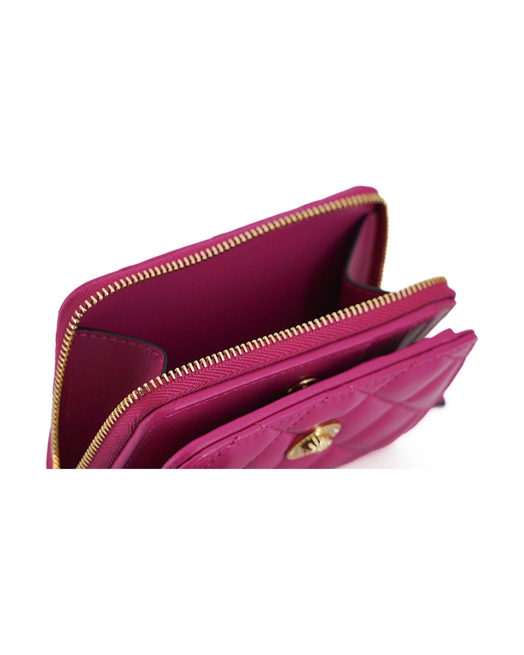 Versace Elegant Quilted Leather Purple Wallet Glam Steals