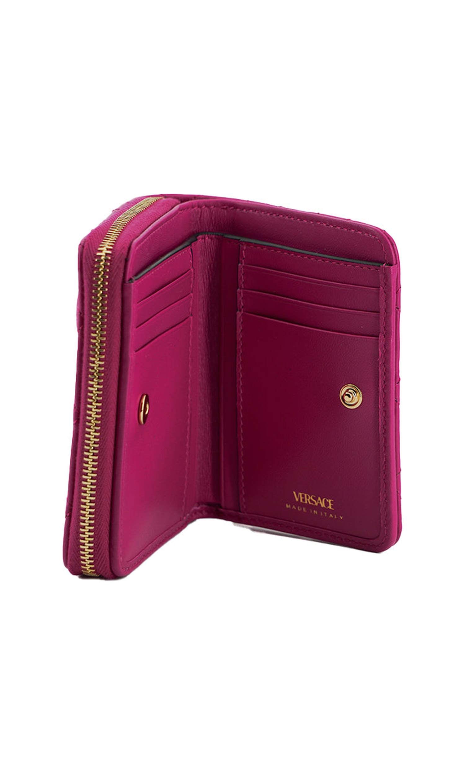 Versace Elegant Quilted Leather Purple Wallet Glam Steals