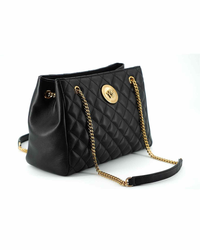 Versace Elegant Quilted Nappa Leather Tote Bag Glam Steals