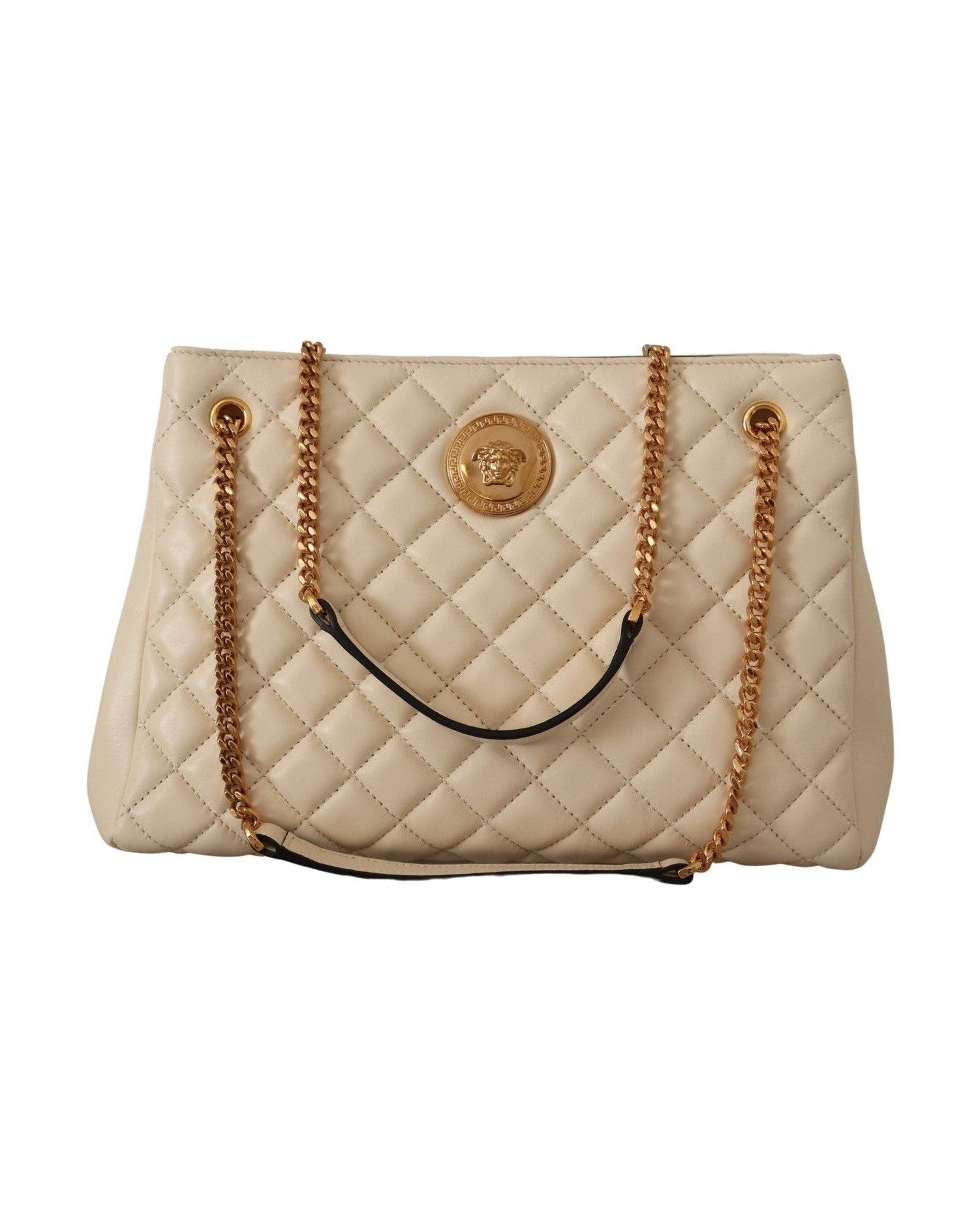Versace Elegant Quilted Nappa Leather Tote Glam Steals