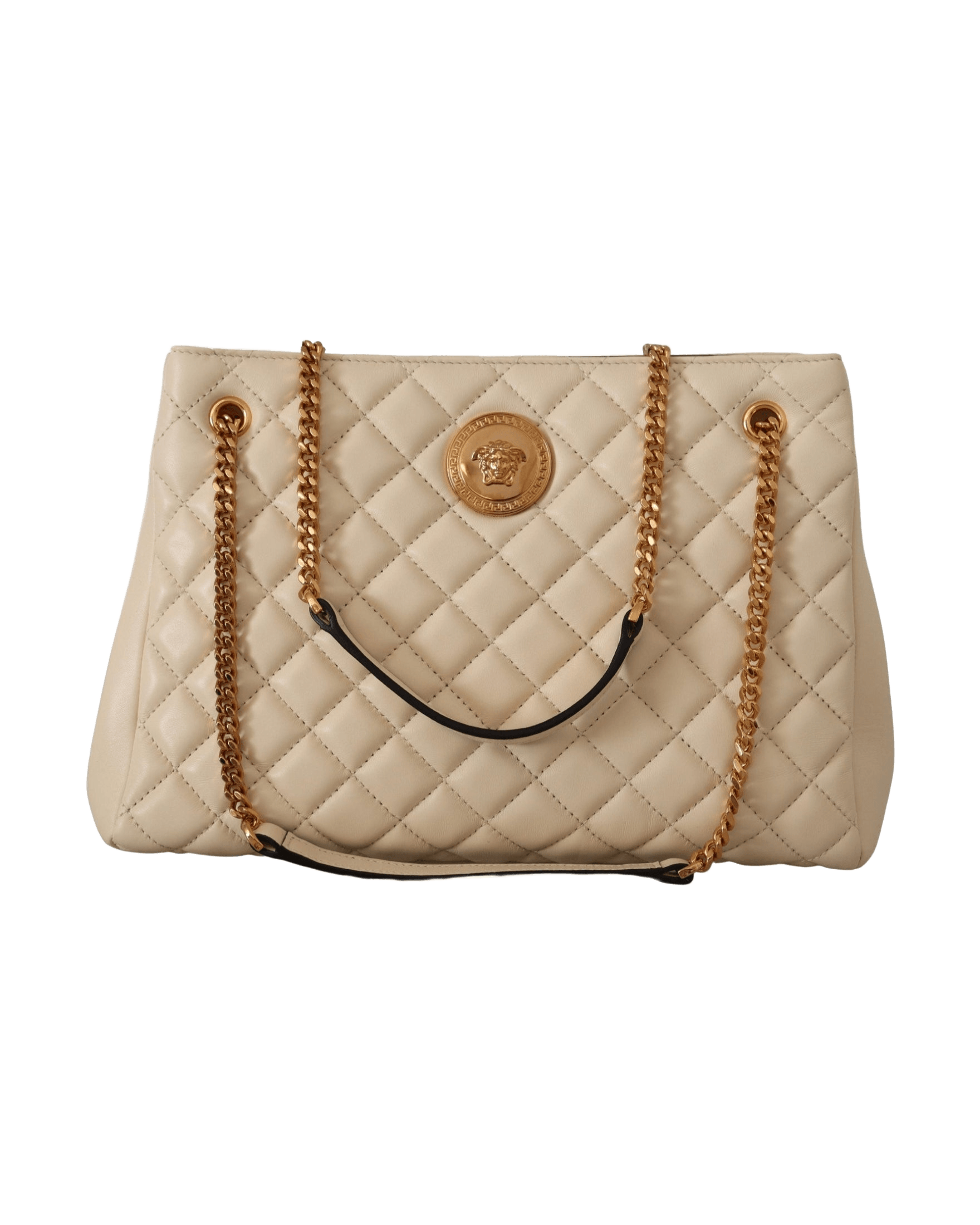 Versace Elegant Quilted Nappa Leather Tote Glam Steals