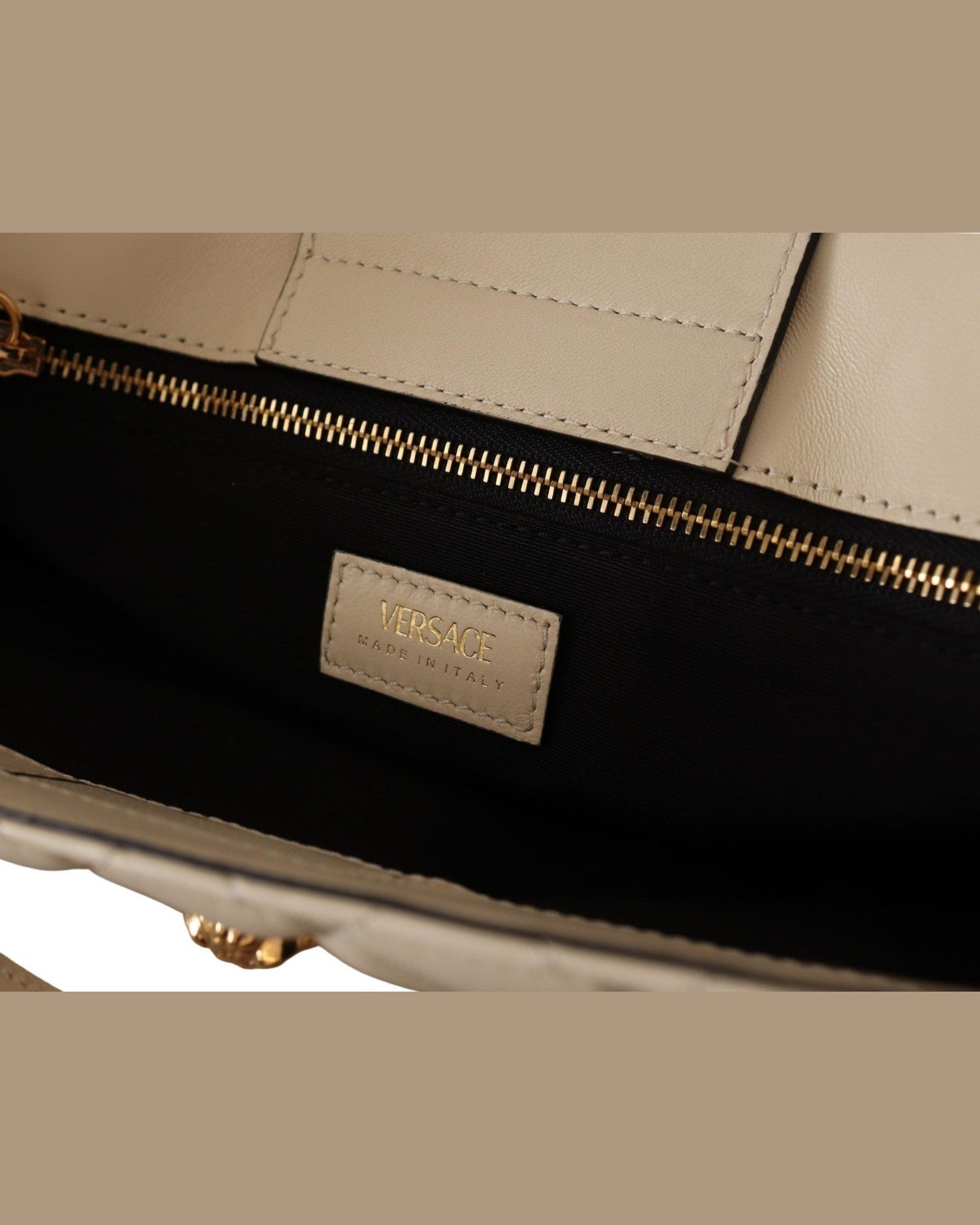 Versace Elegant Quilted Nappa Leather Tote Glam Steals