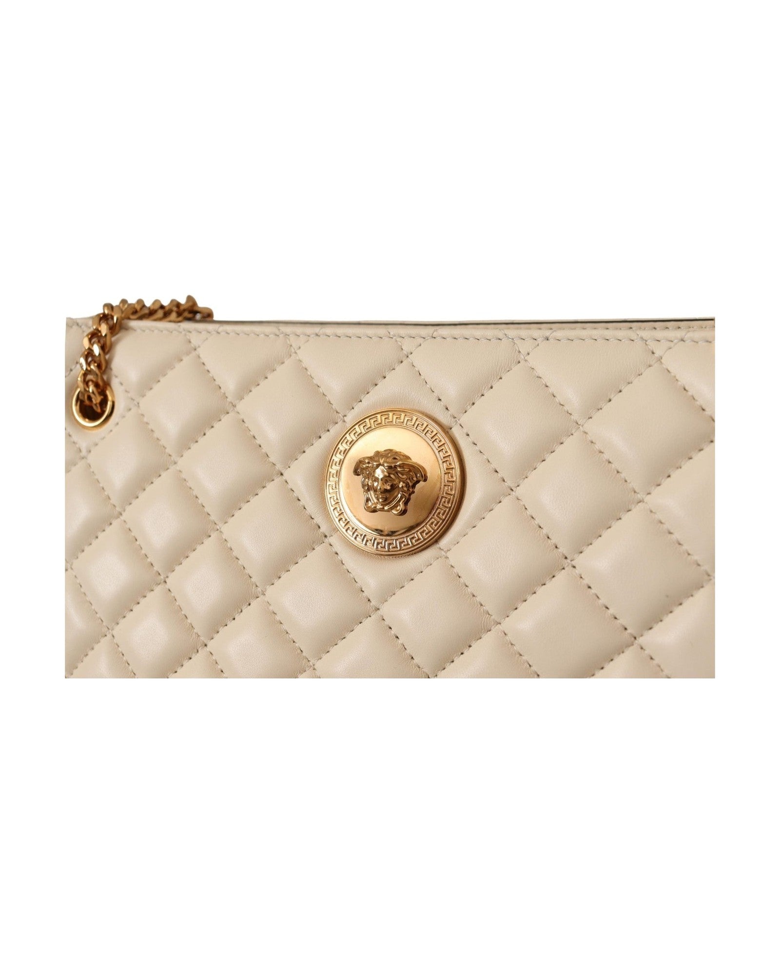 Versace Elegant Quilted Nappa Leather Tote Glam Steals