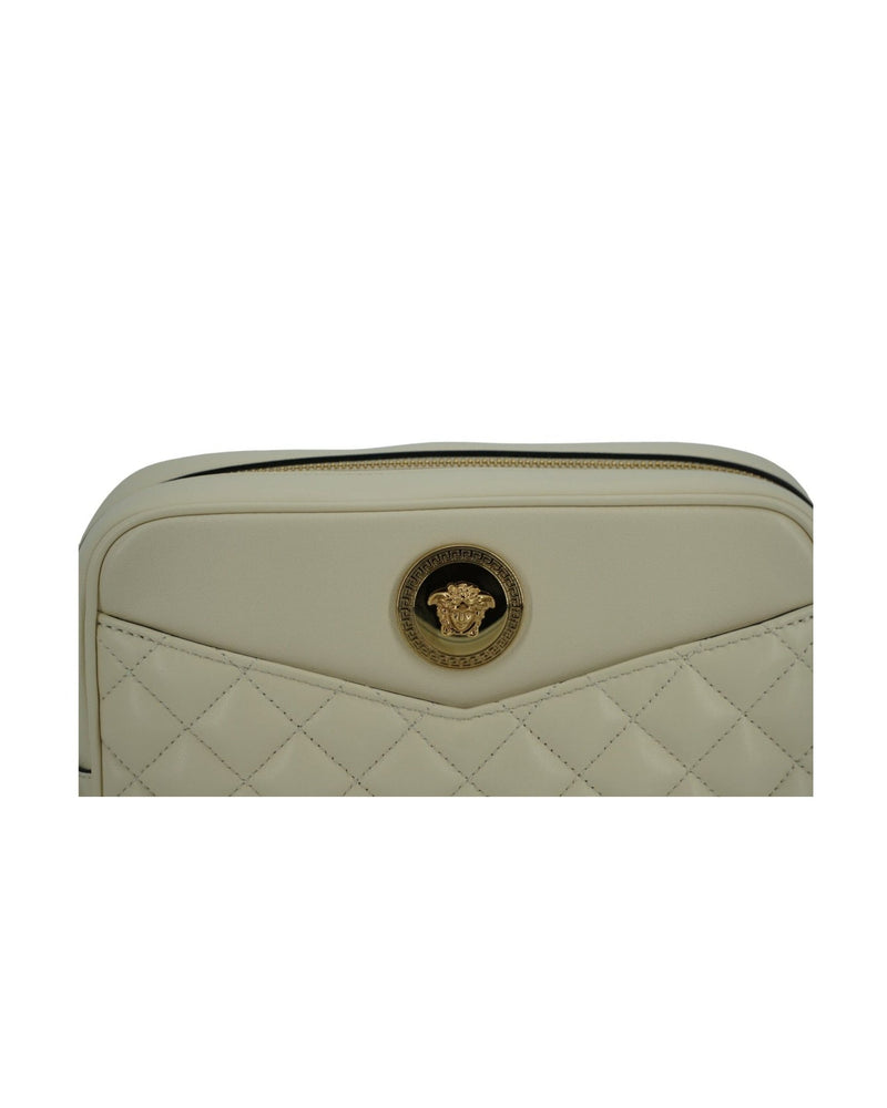 Versace Elegant Leather Camera Shoulder White Bag Glam Steals