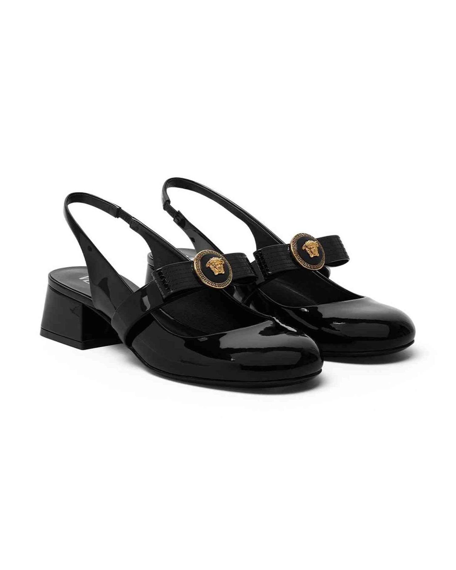 Versace Gianni Ribbon Patent Slingback Pumps 35 Mm Glam Steals