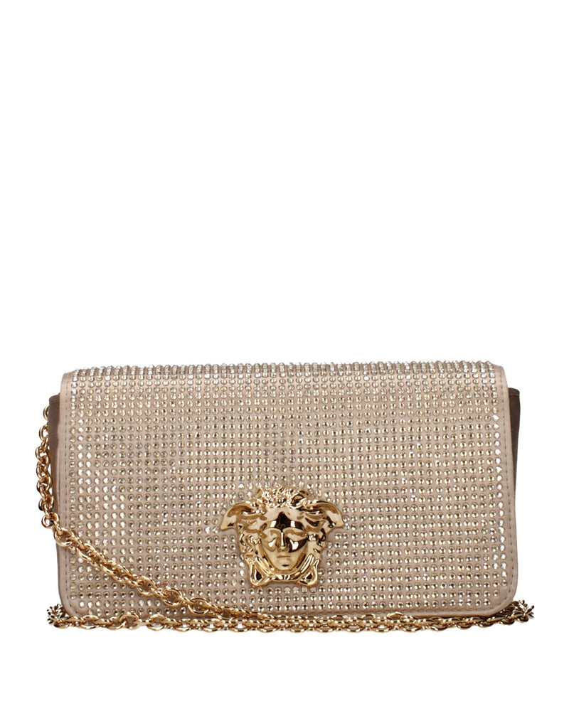 Versace Gold Satin Clutch Bag Glam Steals