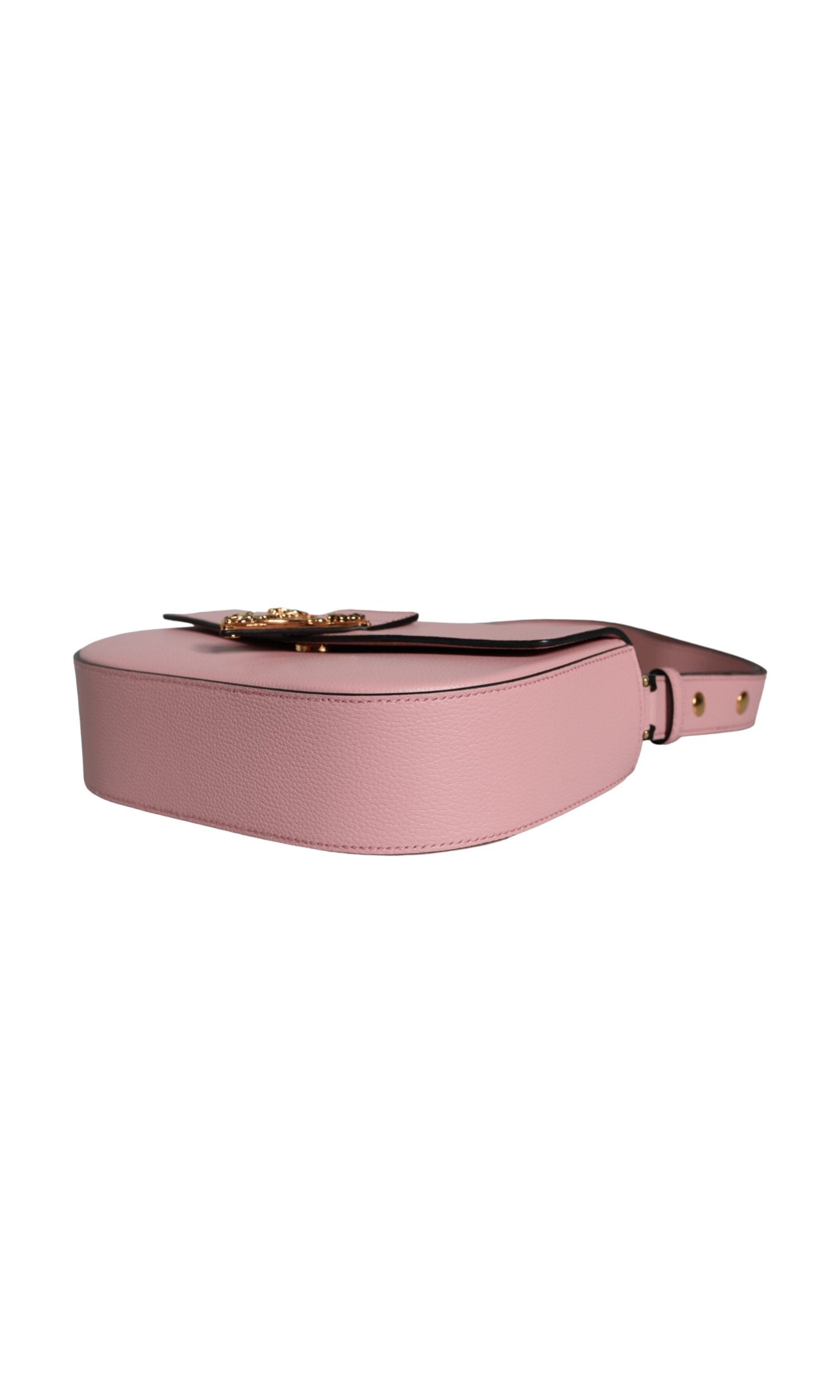 Versace Grainy Calf Leather Logo Crossbody Shoulder Pink Bag Glam Steals