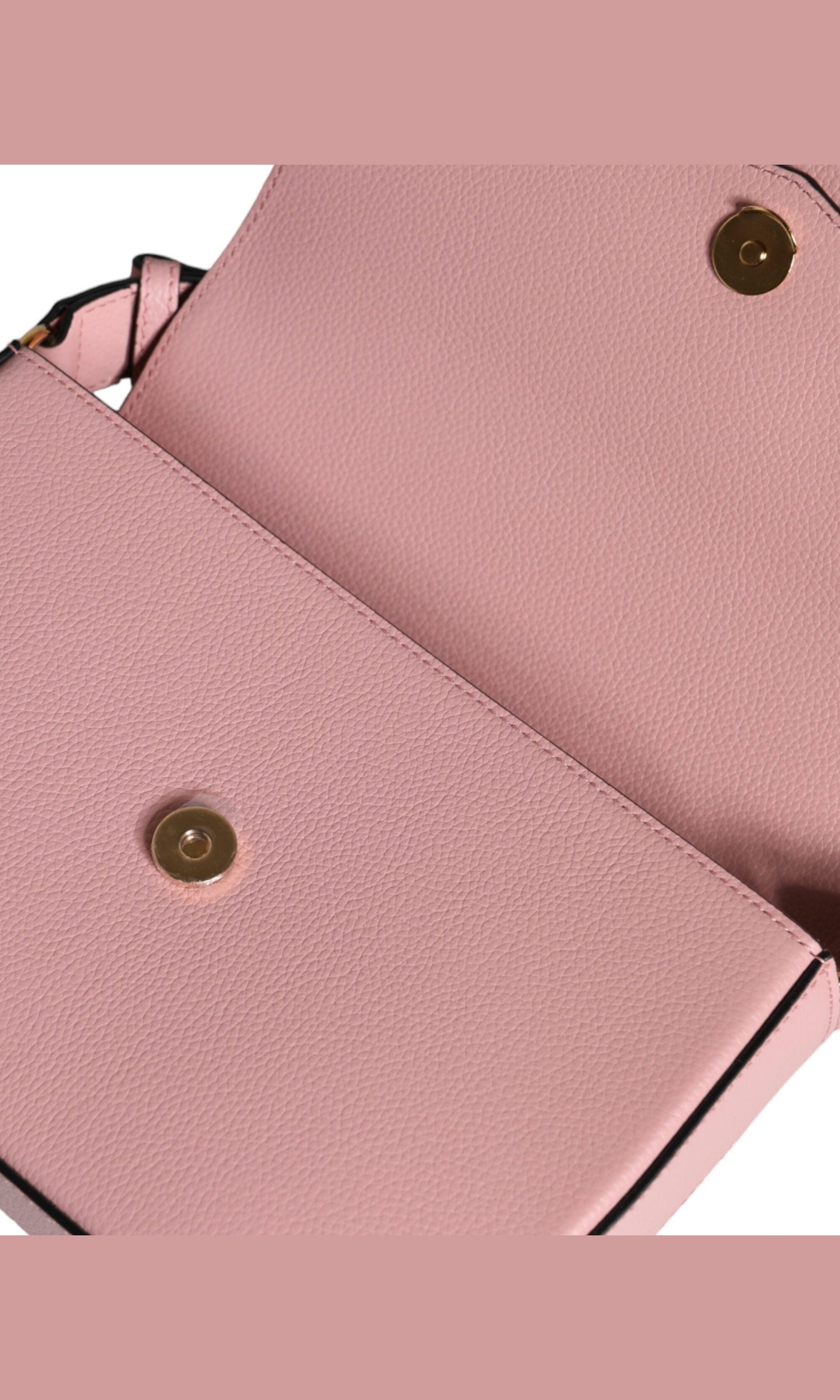 Versace Grainy Calf Leather Logo Crossbody Shoulder Pink Bag Glam Steals