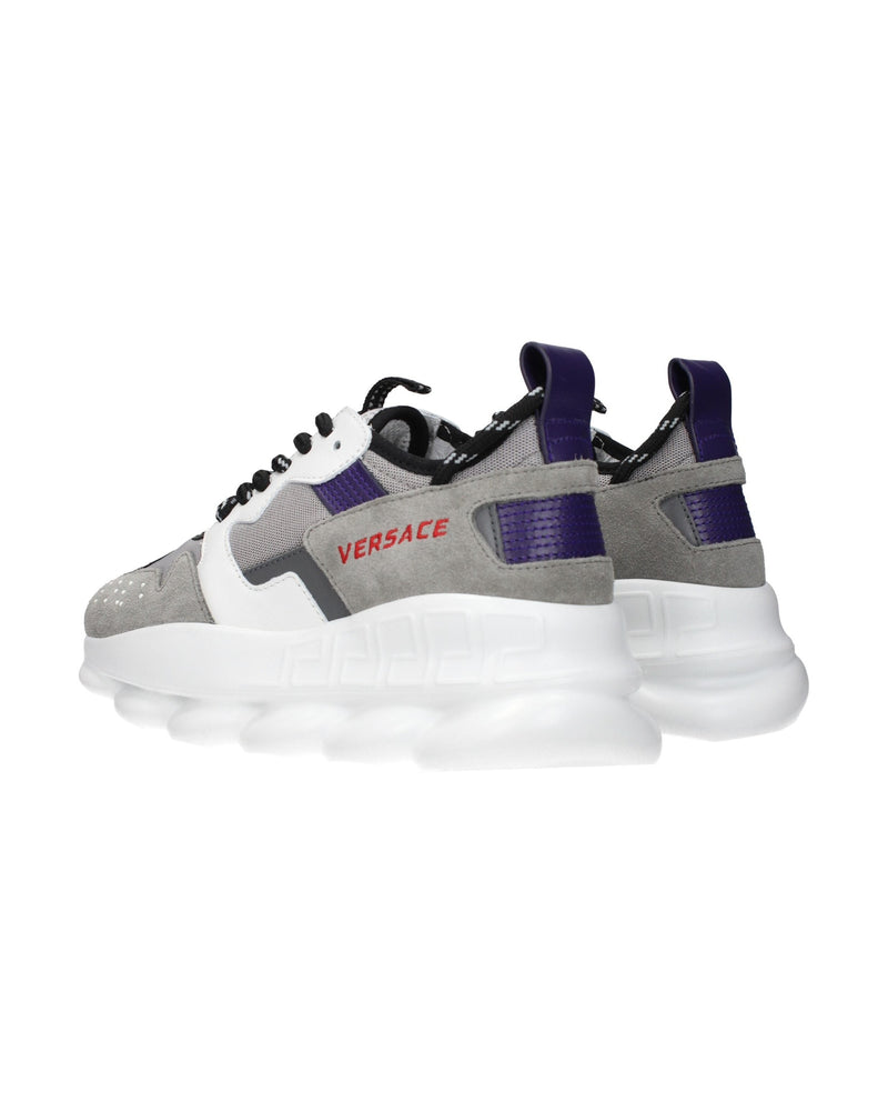 Versace Gray Leather Athletic Sneakers Glam Steals