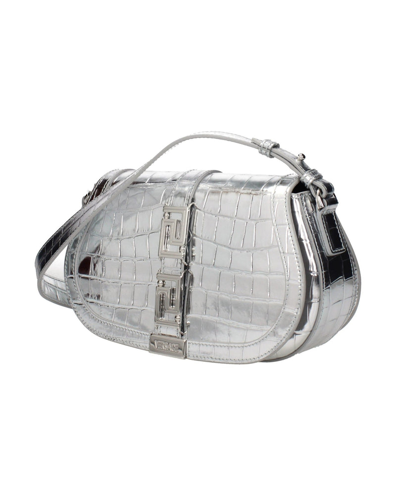 Versace Gray Leather Shoulder Bag Glam Steals