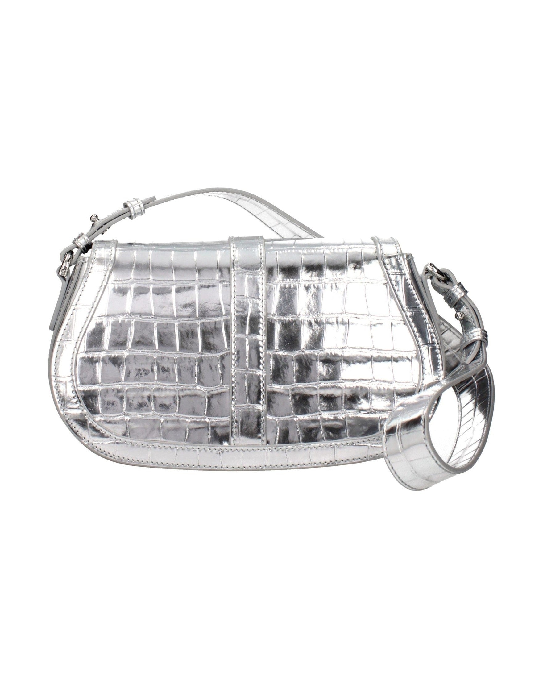 Versace Gray Leather Shoulder Bag Glam Steals