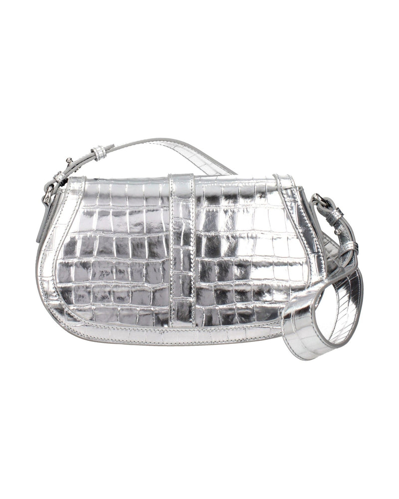 Versace Gray Leather Shoulder Bag Glam Steals