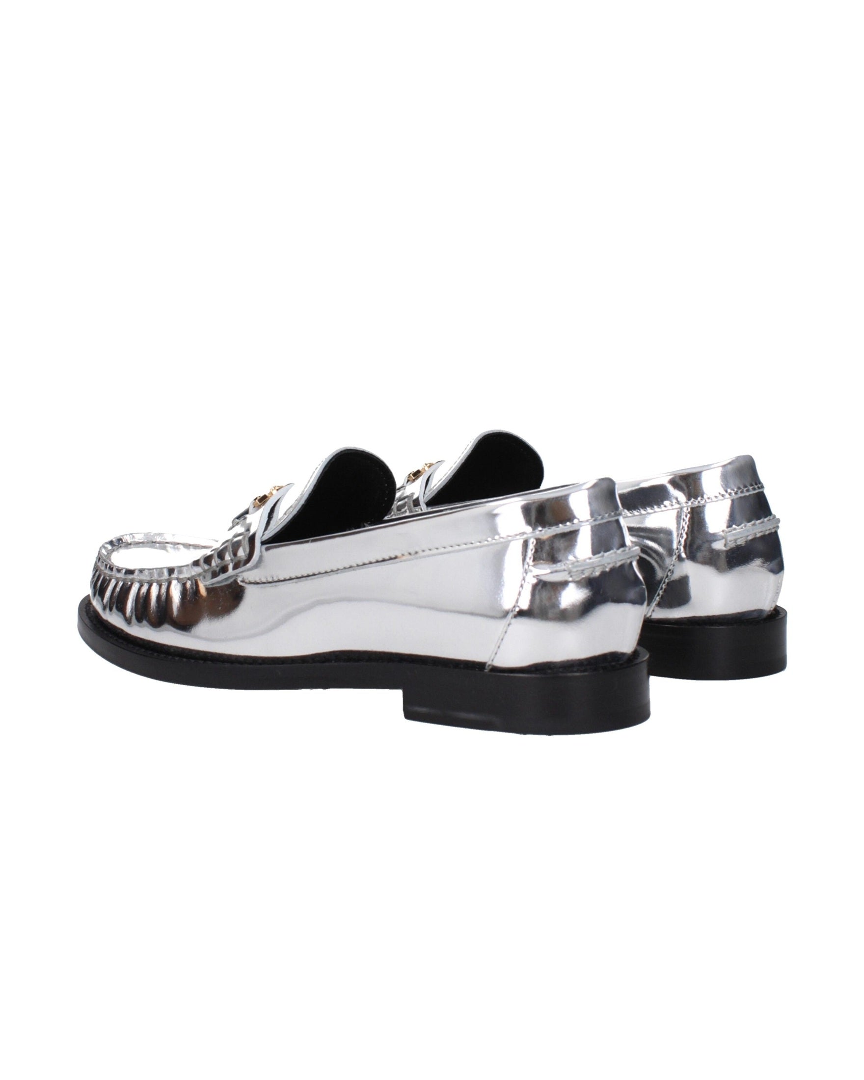 Versace Gray Leather Slip On Loafers Glam Steals